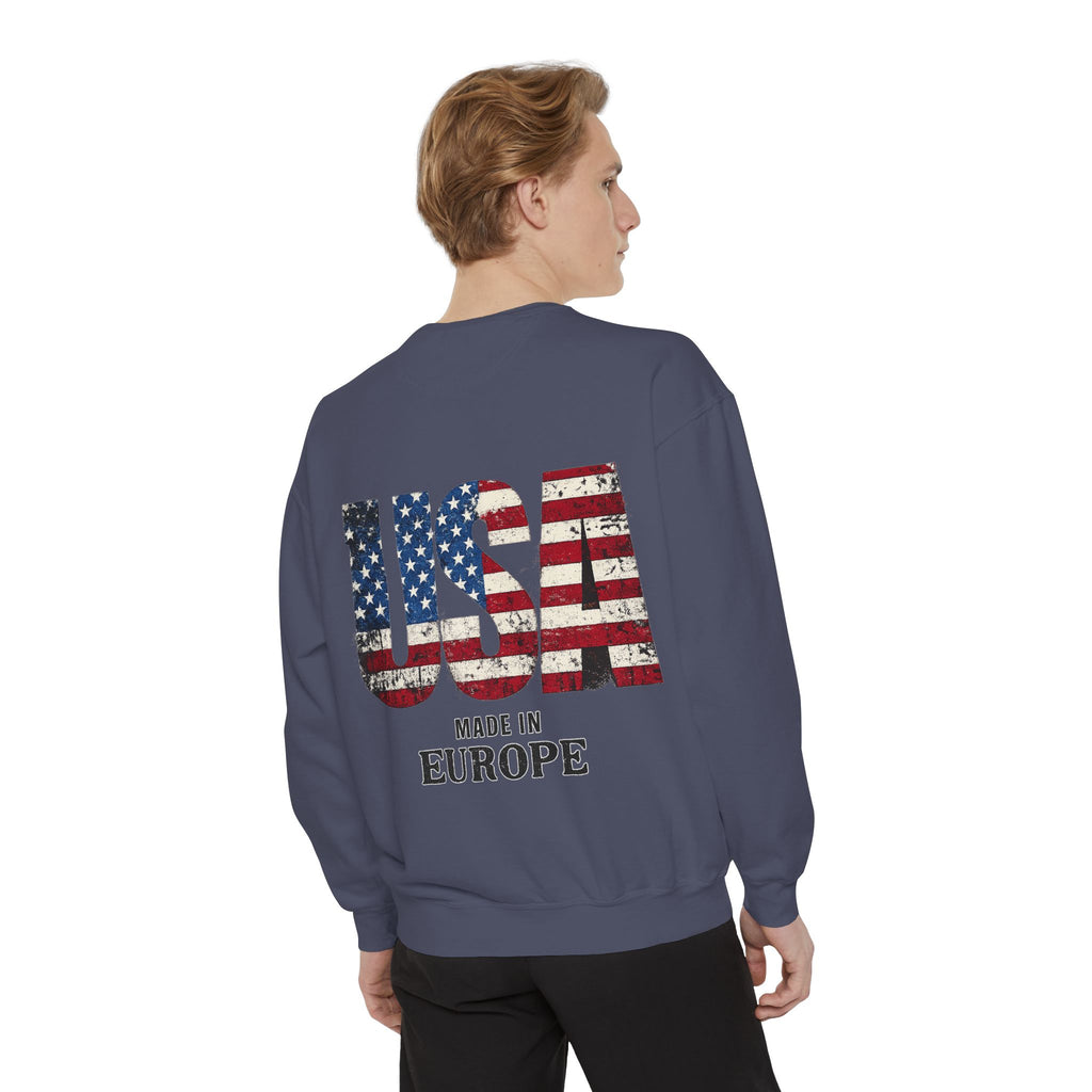 Minimal Monogram Sweatshirt — R14 Chest Logo Crewneck