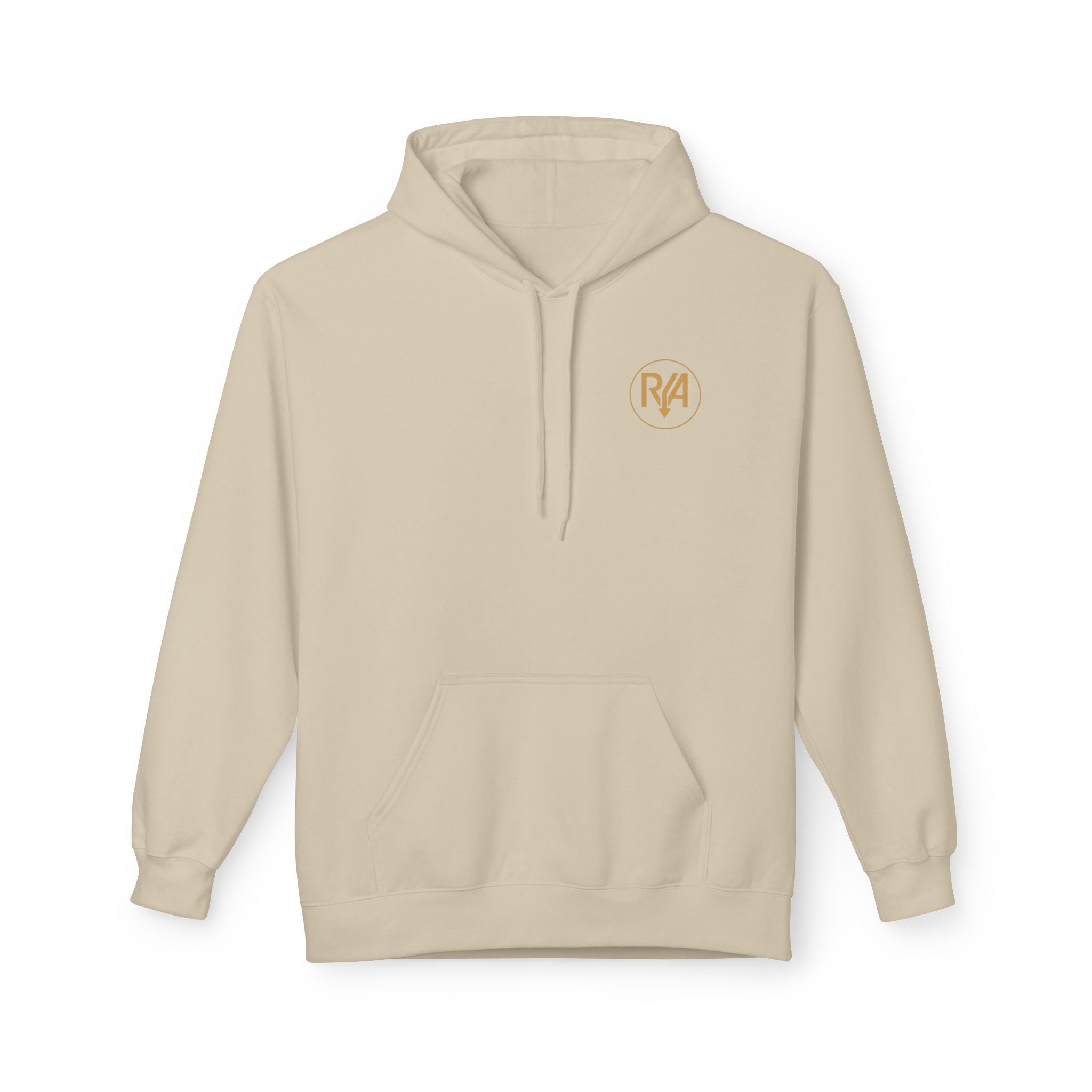 Minimal Monogram Hoodie — Gold R/A Chest Logo
