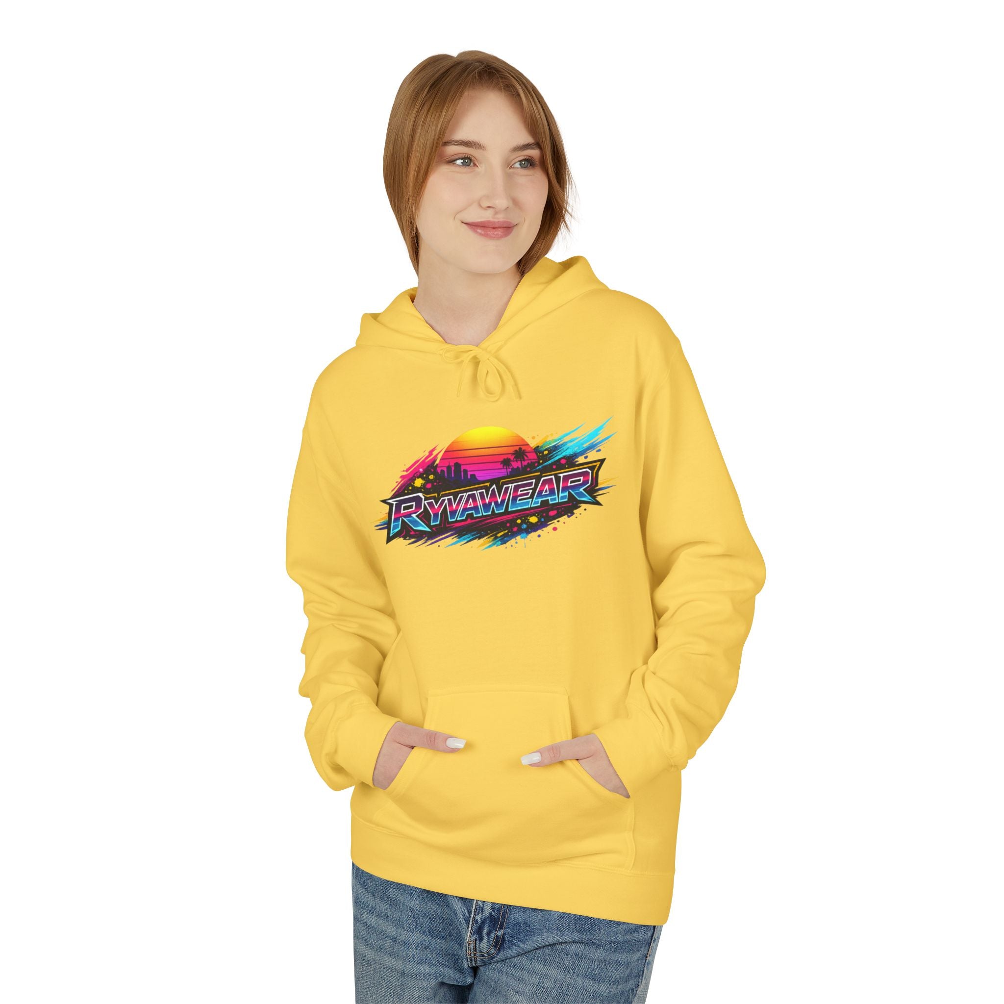 Retro Sunset 'Power Core' Hoodie — 80s Vaporwave Graphic Sweatshirt