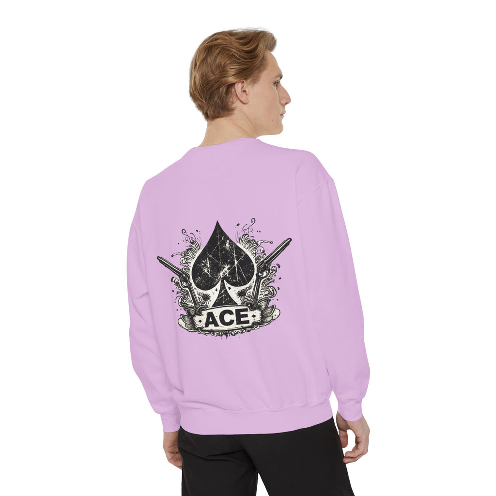 Ace Spade Sweatshirt — Vintage Distressed Card Graphic Crewneck