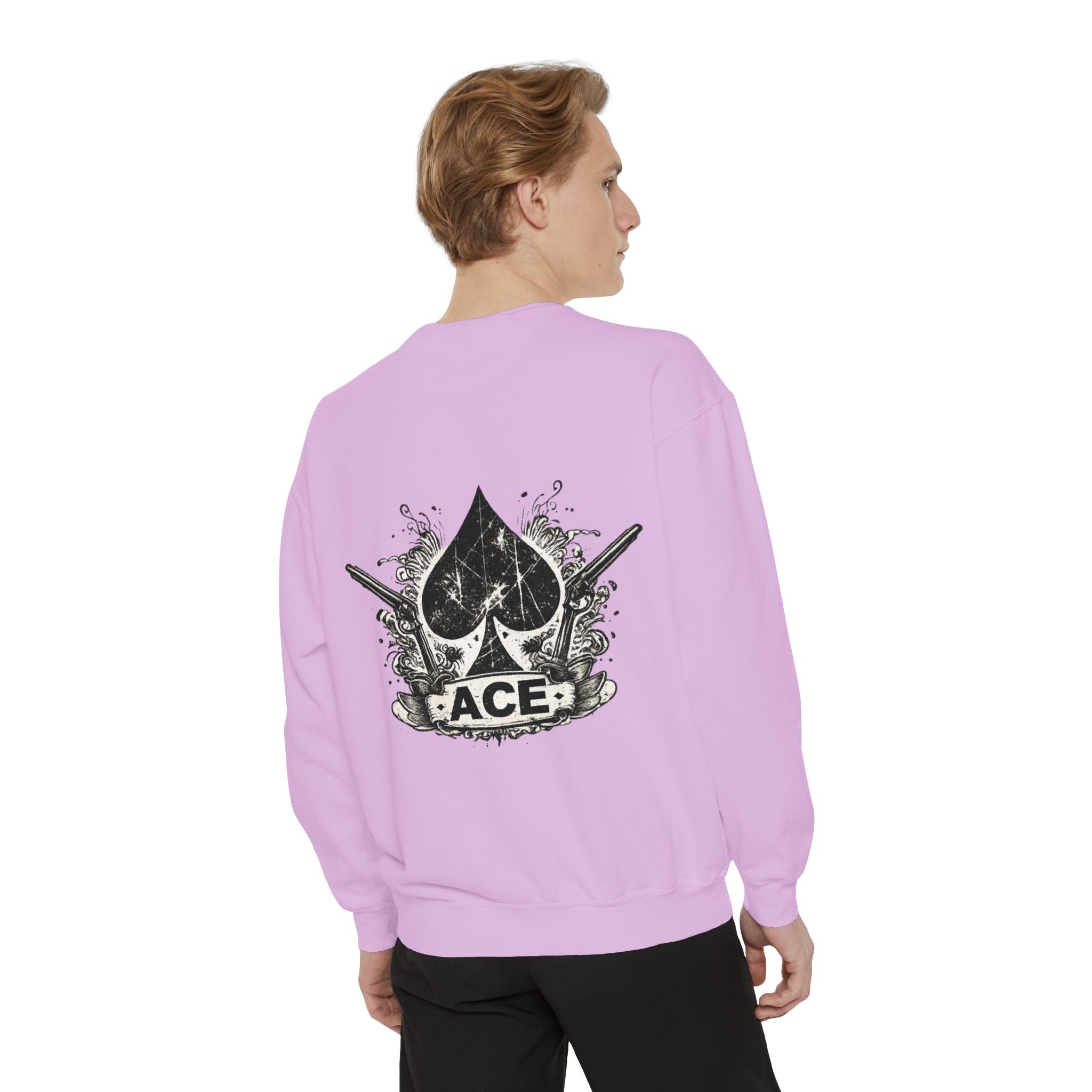 Ace Spade Sweatshirt — Vintage Distressed Card Graphic Crewneck