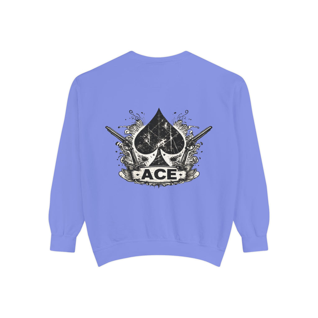 Ace Spade Sweatshirt — Distressed Playing Card Logo Crewneck