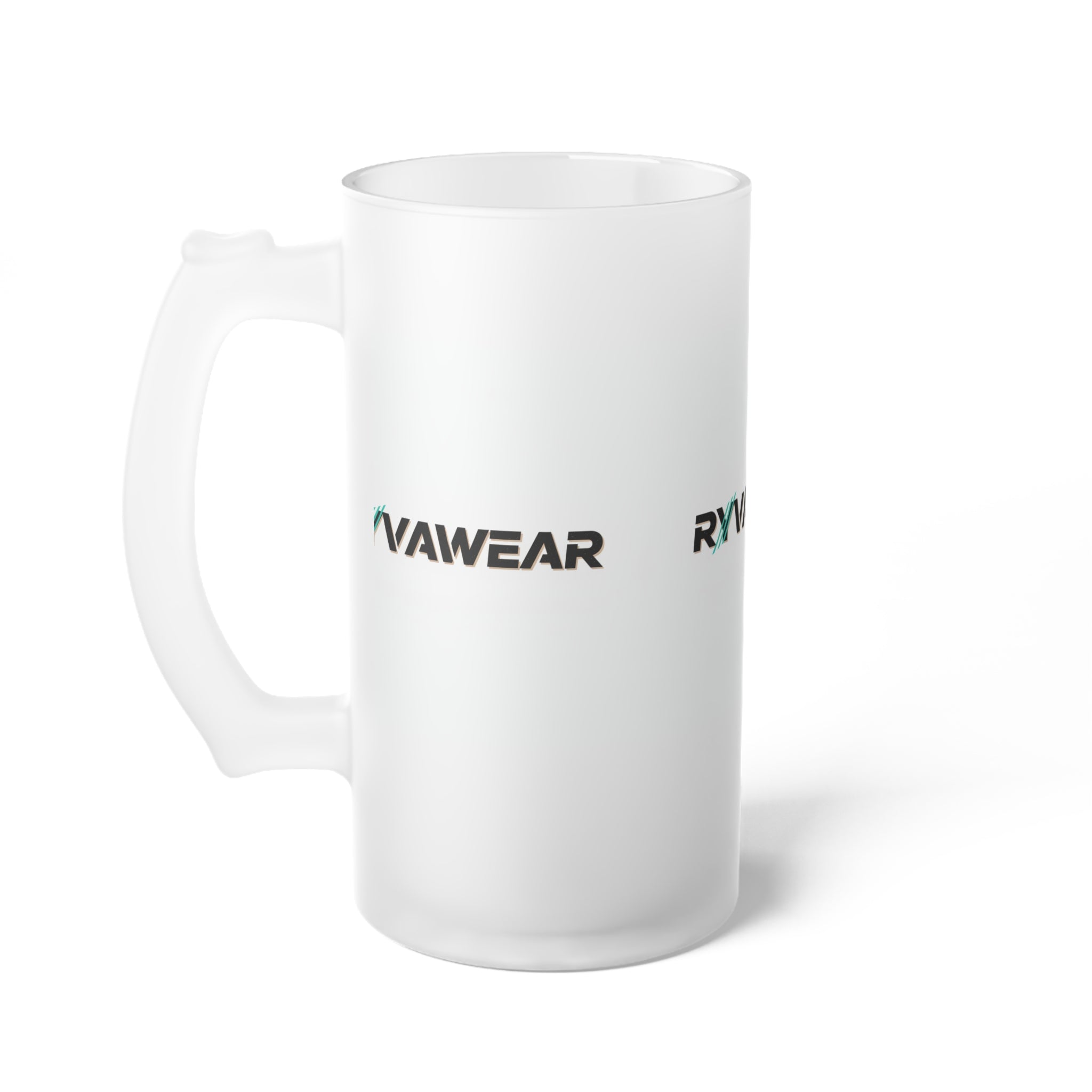 Frosted Glass Beer Mug — RYVAWEAR Logo Frosted Beer Stein for Home Bar & Gifts