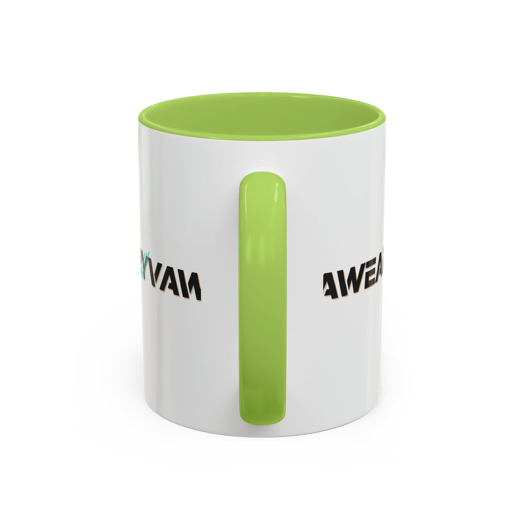 RyvaWear Logo Accent Coffee Mug — Black-Trim Ceramic Coffee Cup (11/15oz)