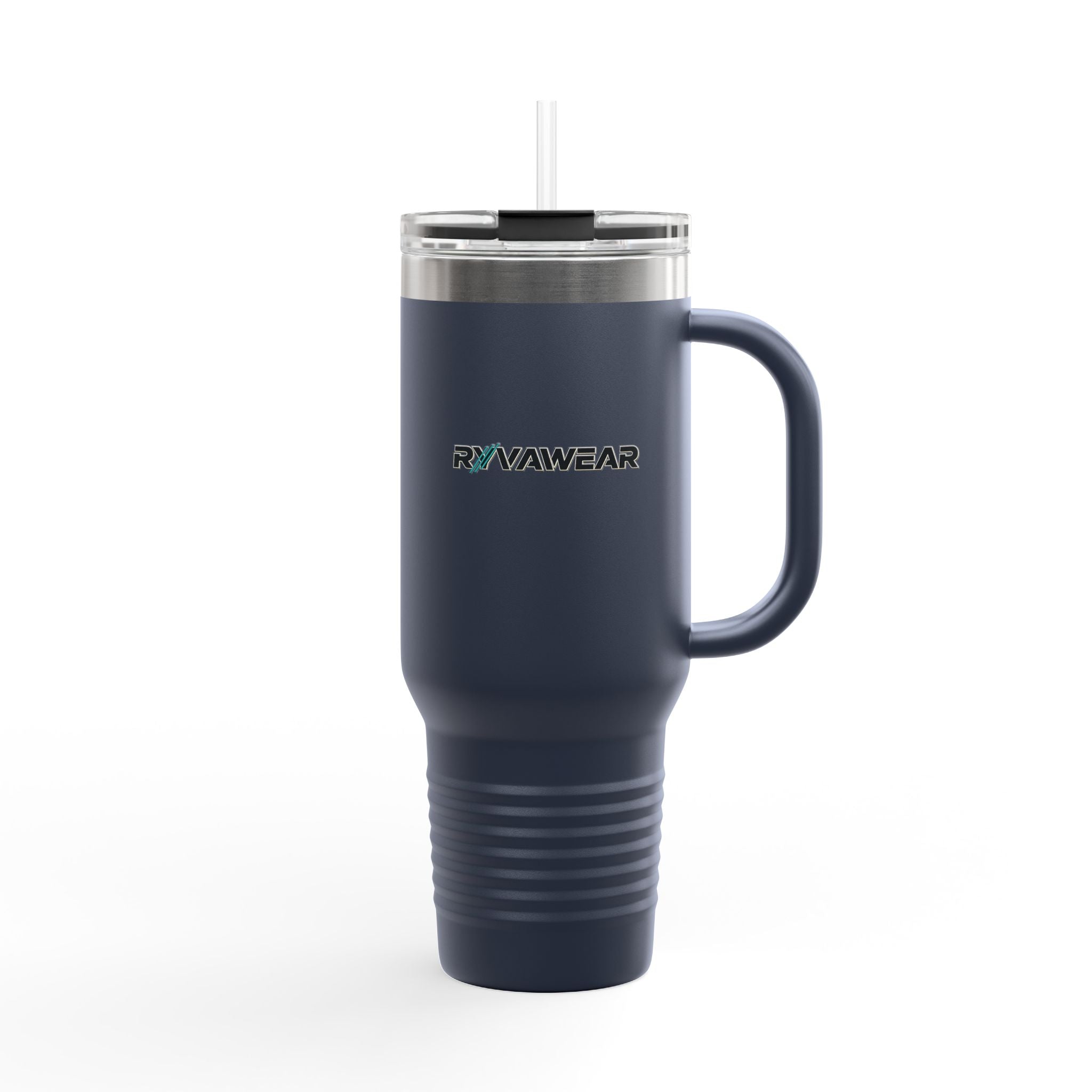 40oz Insulated Travel Mug – Large Vacuum Tumbler with Handle & Straw, Keeps Drinks Hot or Cold