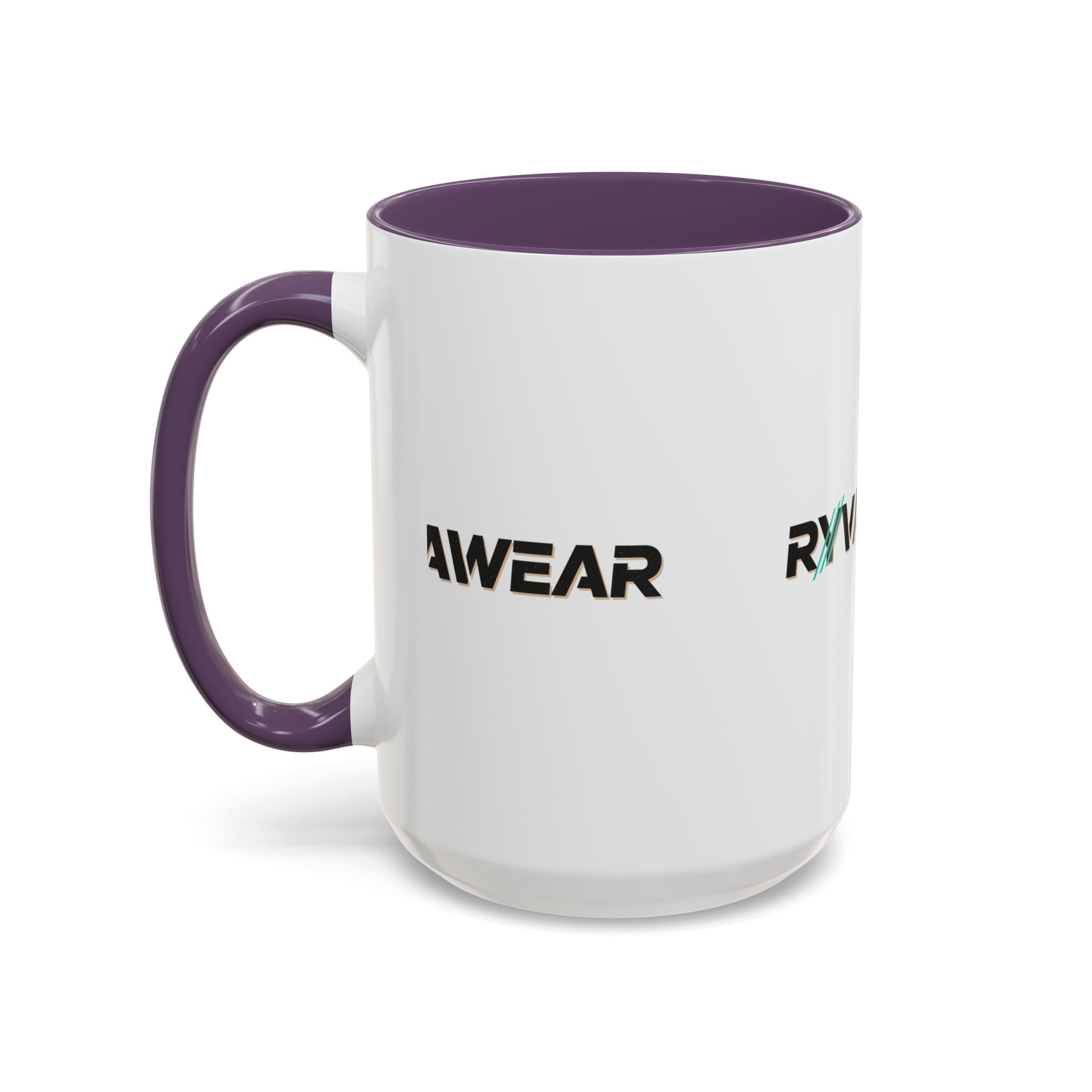 RyvaWear Logo Accent Coffee Mug — Black-Trim Ceramic Coffee Cup (11/15oz)