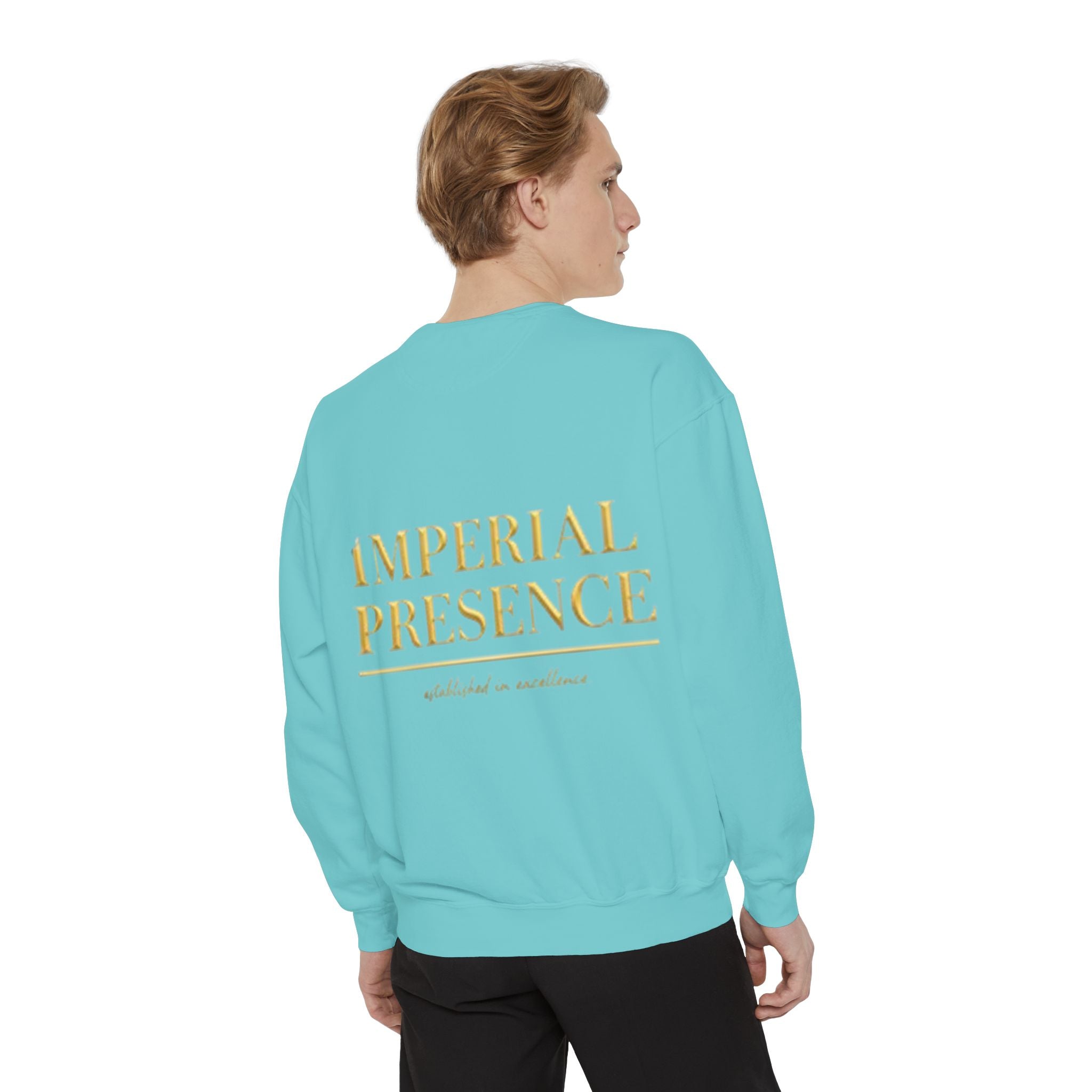 Sweatshirt — "Imperial Presence" Gold Logo Garment-Dyed Crewneck