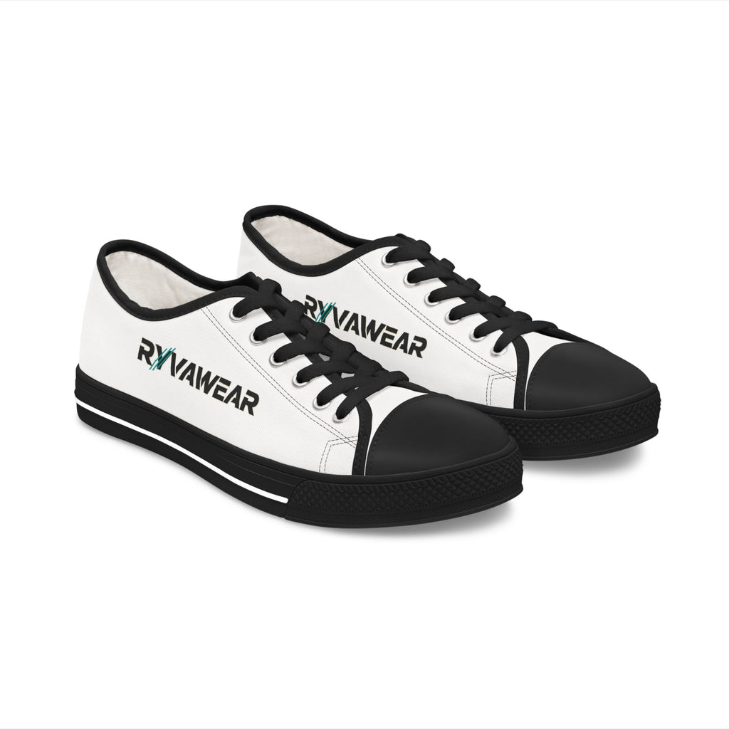 Low Top Sneakers — White 'RYV AWEAR' Side Logo Casual Shoes