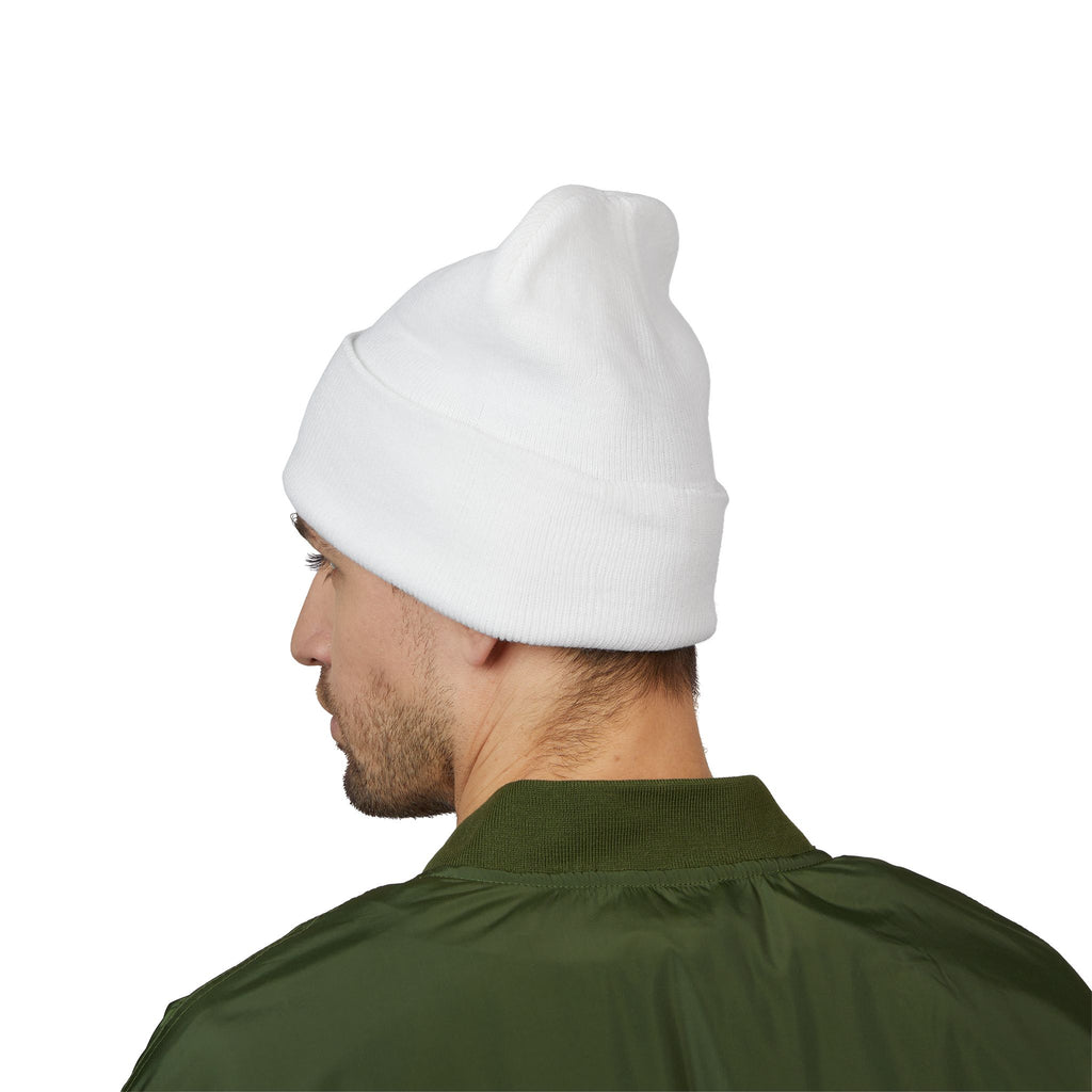 Embroidered Classic Cuffed Beanie — Minimal Logo Knit Hat