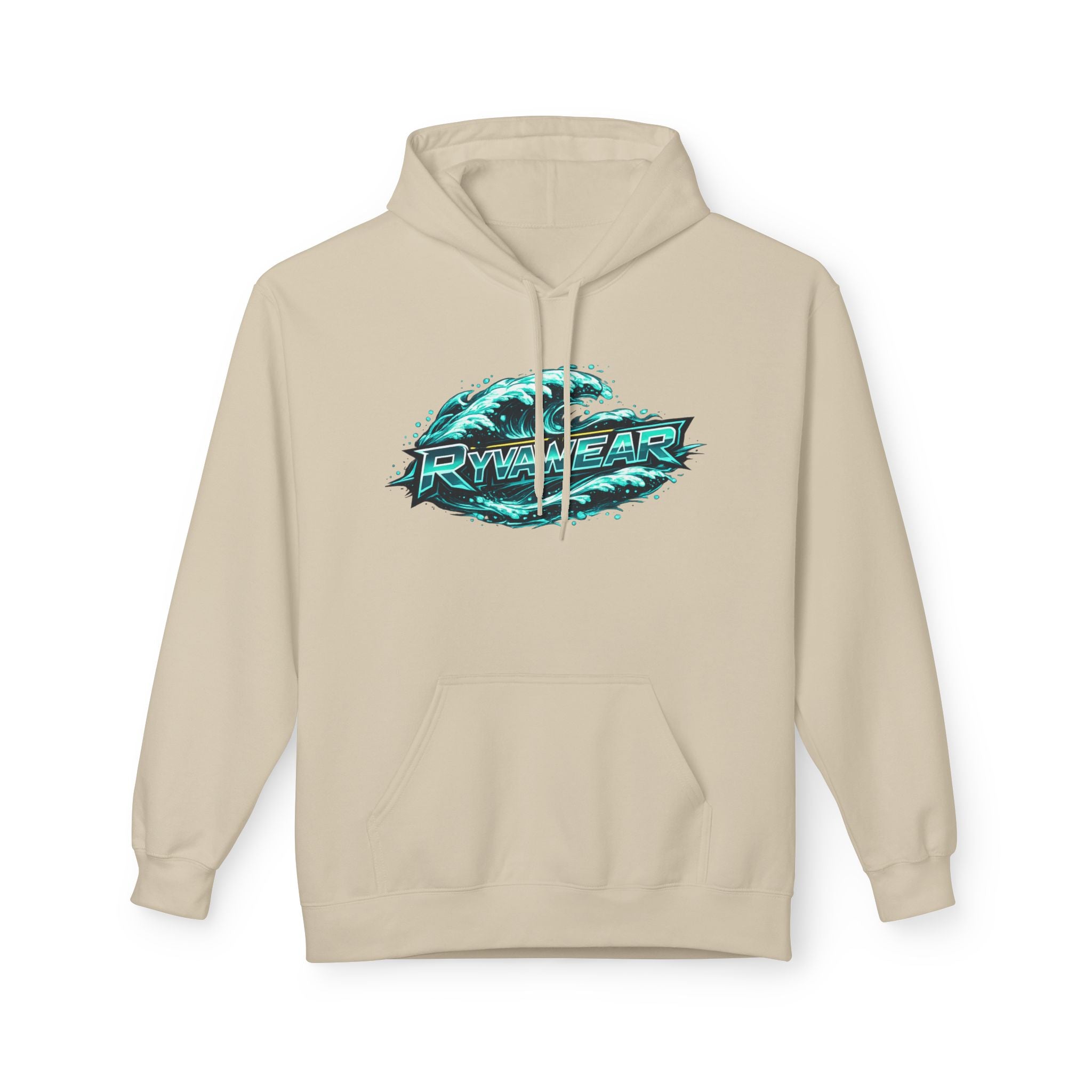 Hoodie — Retro Teal 'Rivestar' Surf Wave Logo Pullover