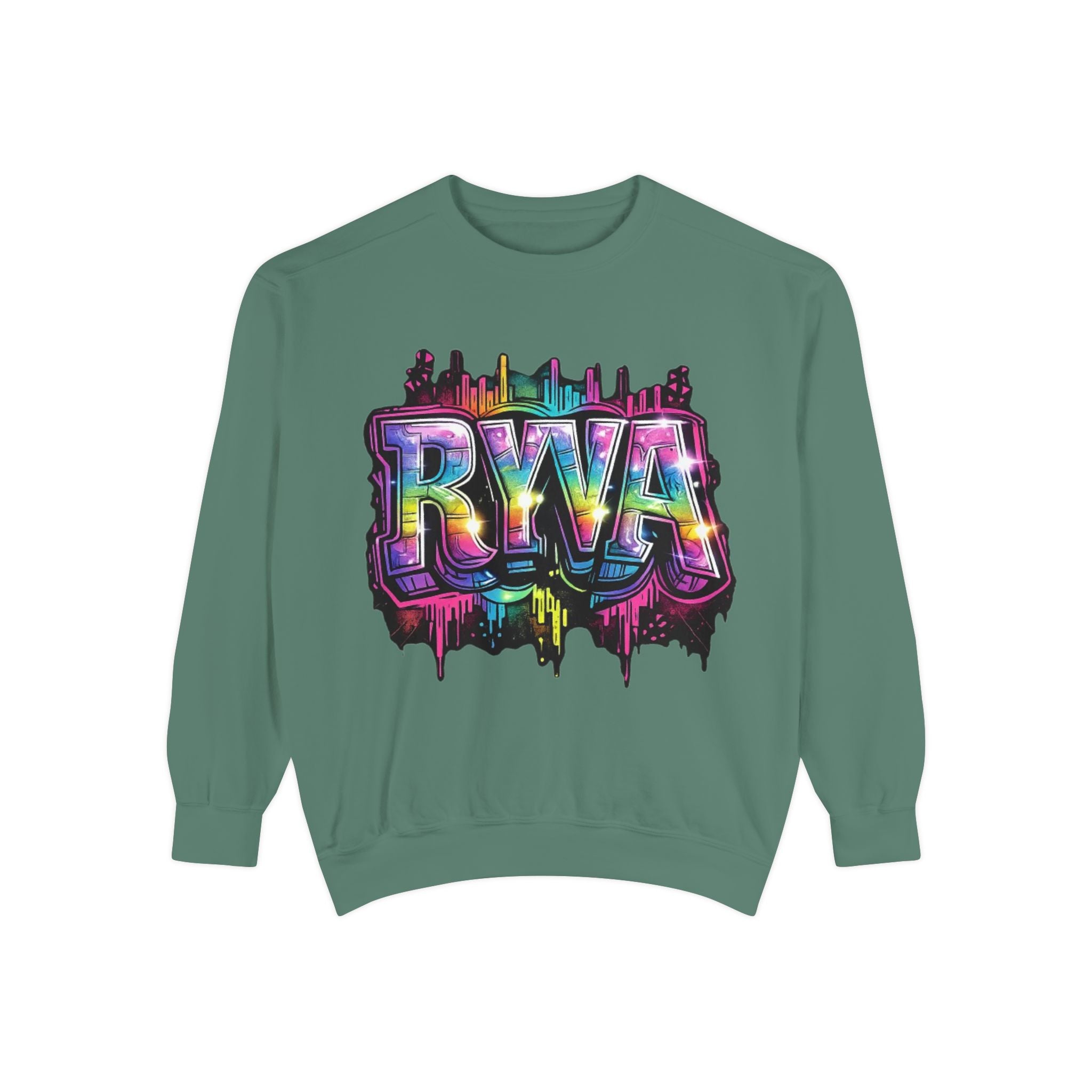 RVA Rainbow Graffiti Sweatshirt — Vibrant Richmond City Pullover