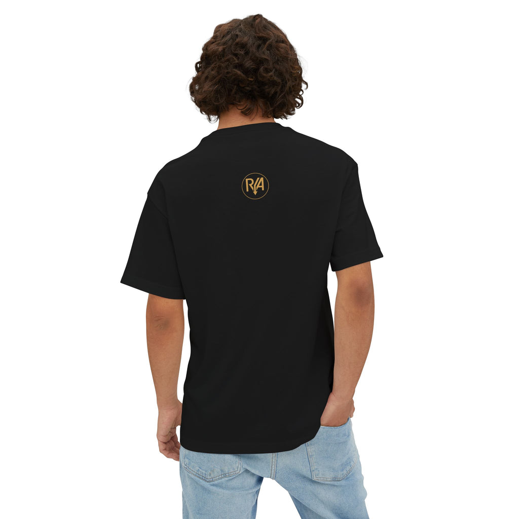 Boxy Tee — Black Embossed 'RVA' Logo Graphic