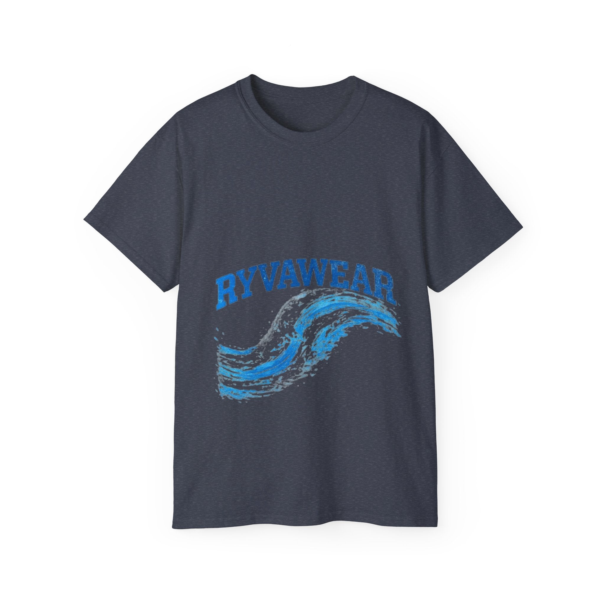 RYVAWEAR Wave Graphic Tee — Blue Surf Brushstroke T-Shirt