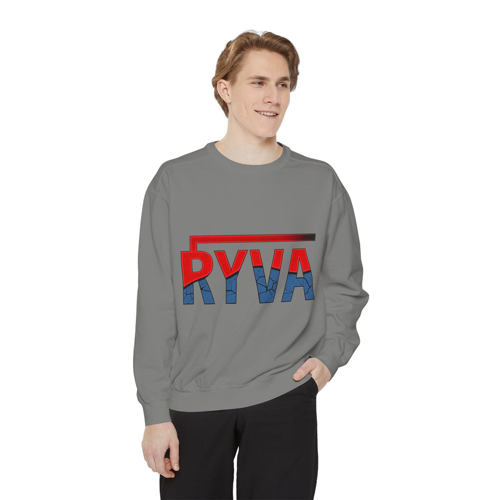 RYVA Logo Sweatshirt — Vintage Red & Blue Graphic Crewneck