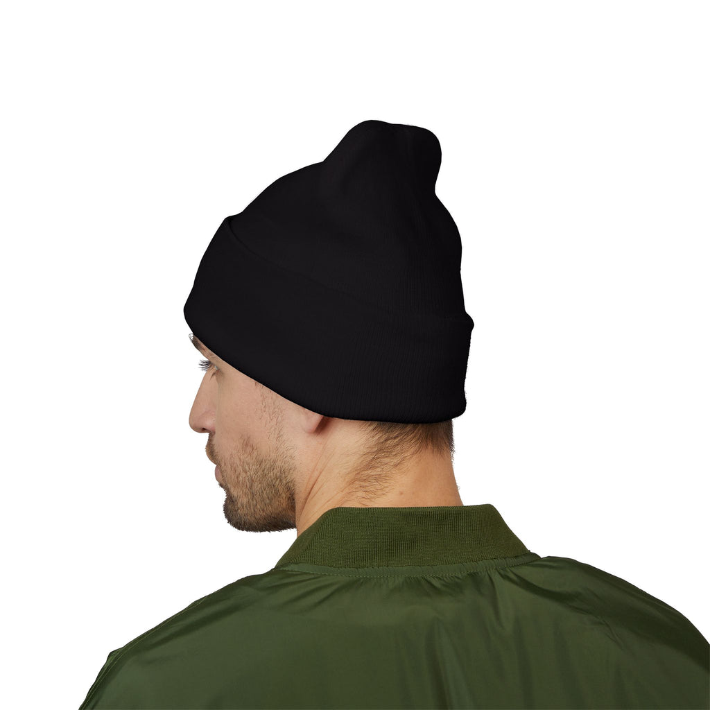 Embroidered Classic Cuffed Beanie — Minimal Logo Knit Hat