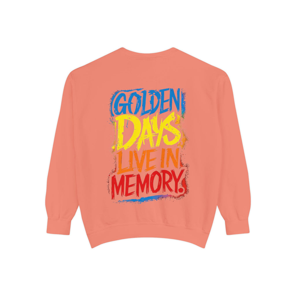 Golden Days Live In Memory Sweatshirt - Retro Brushstroke Graphic Crewneck