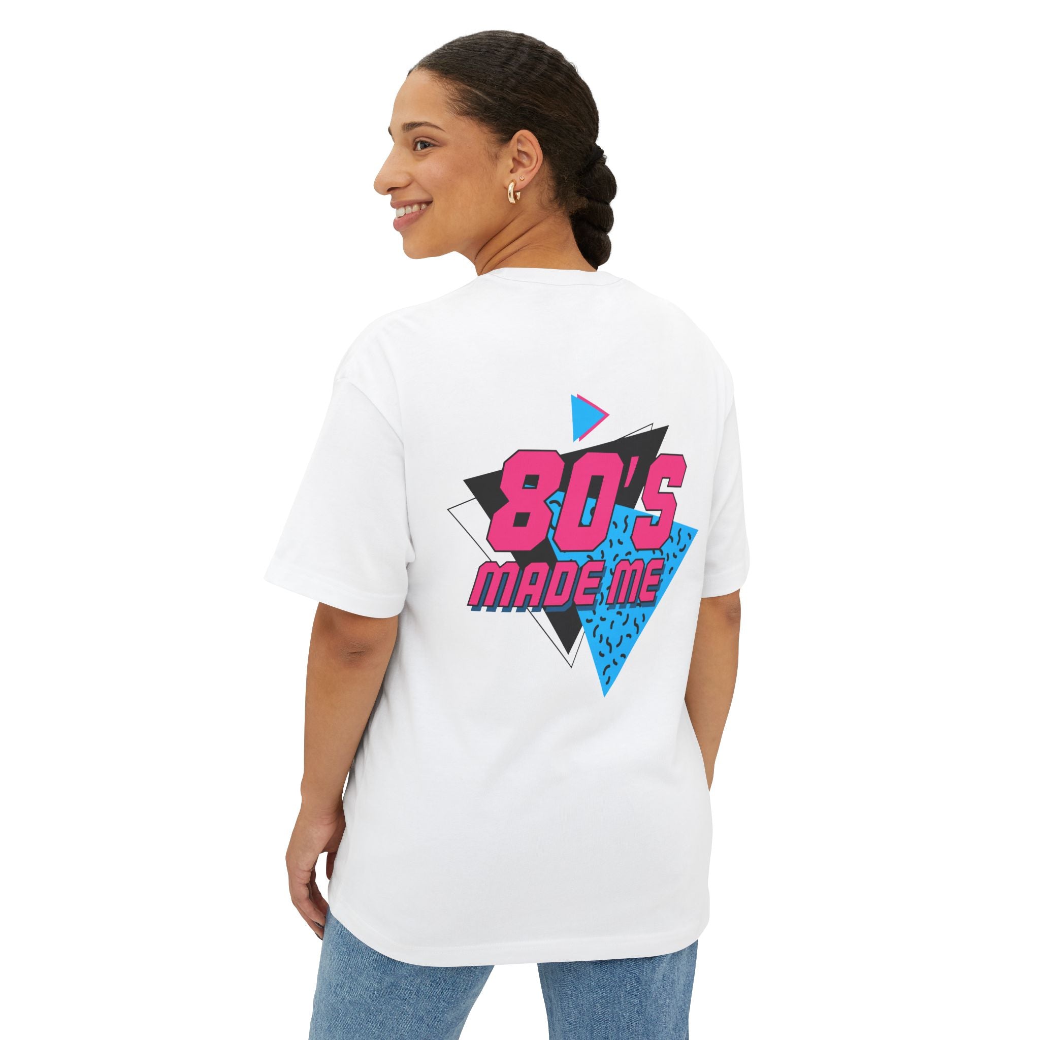 80's Made Me Oversized Boxy Tee — Retro 1980s Graphic T-Shirt