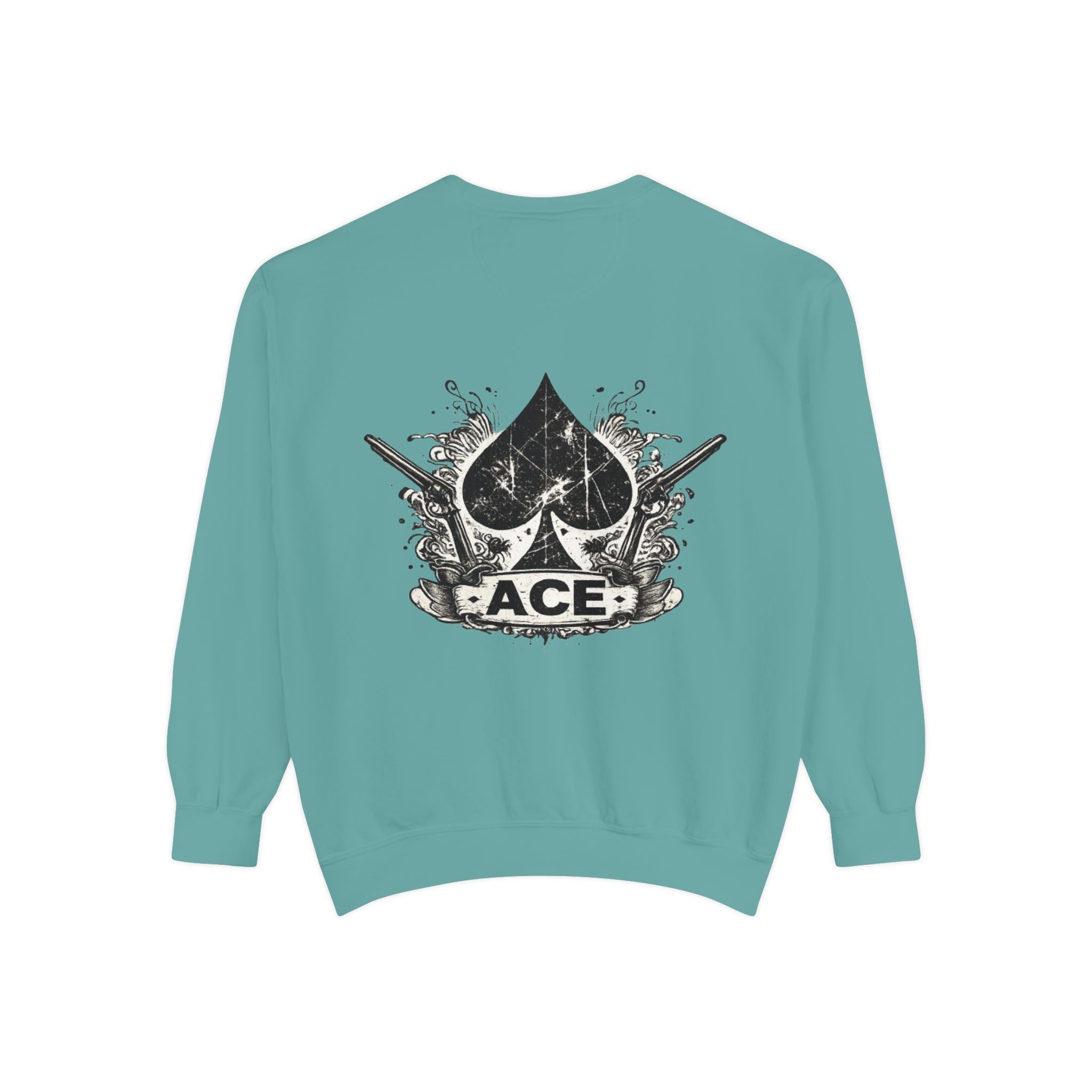 Ace Spade Sweatshirt — Vintage Distressed Card Graphic Crewneck