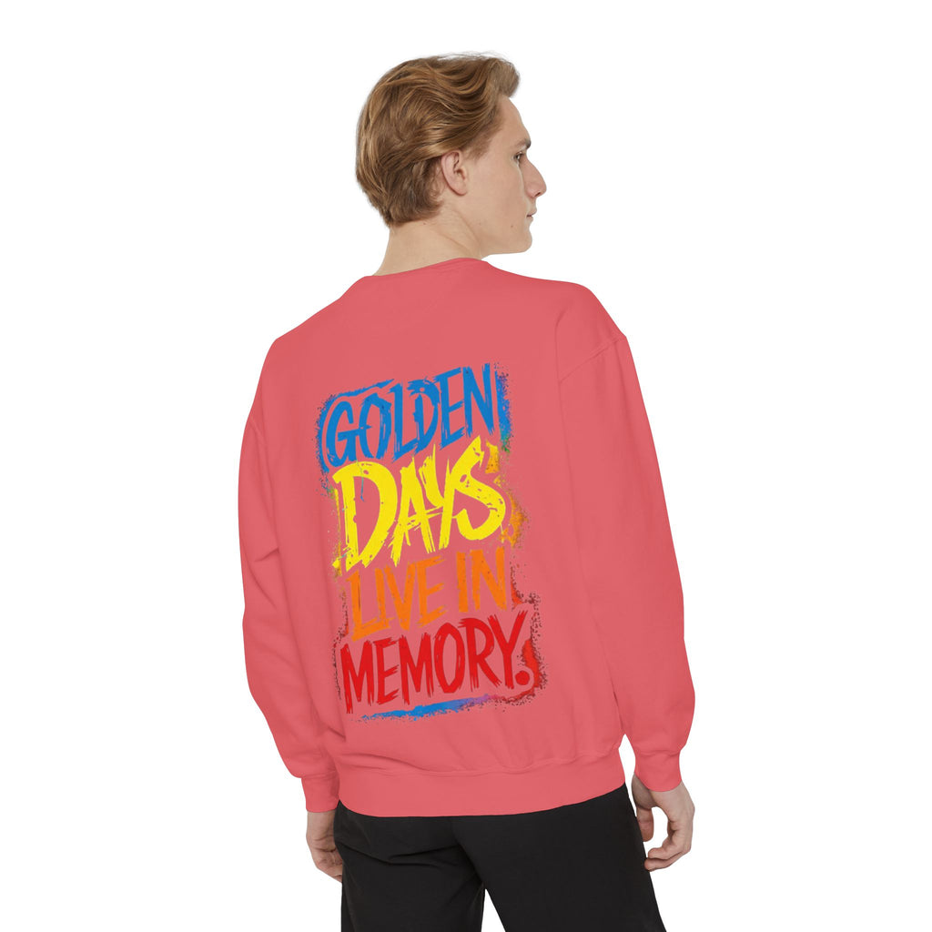 Golden Days Live In Memory Sweatshirt - Retro Brushstroke Graphic Crewneck