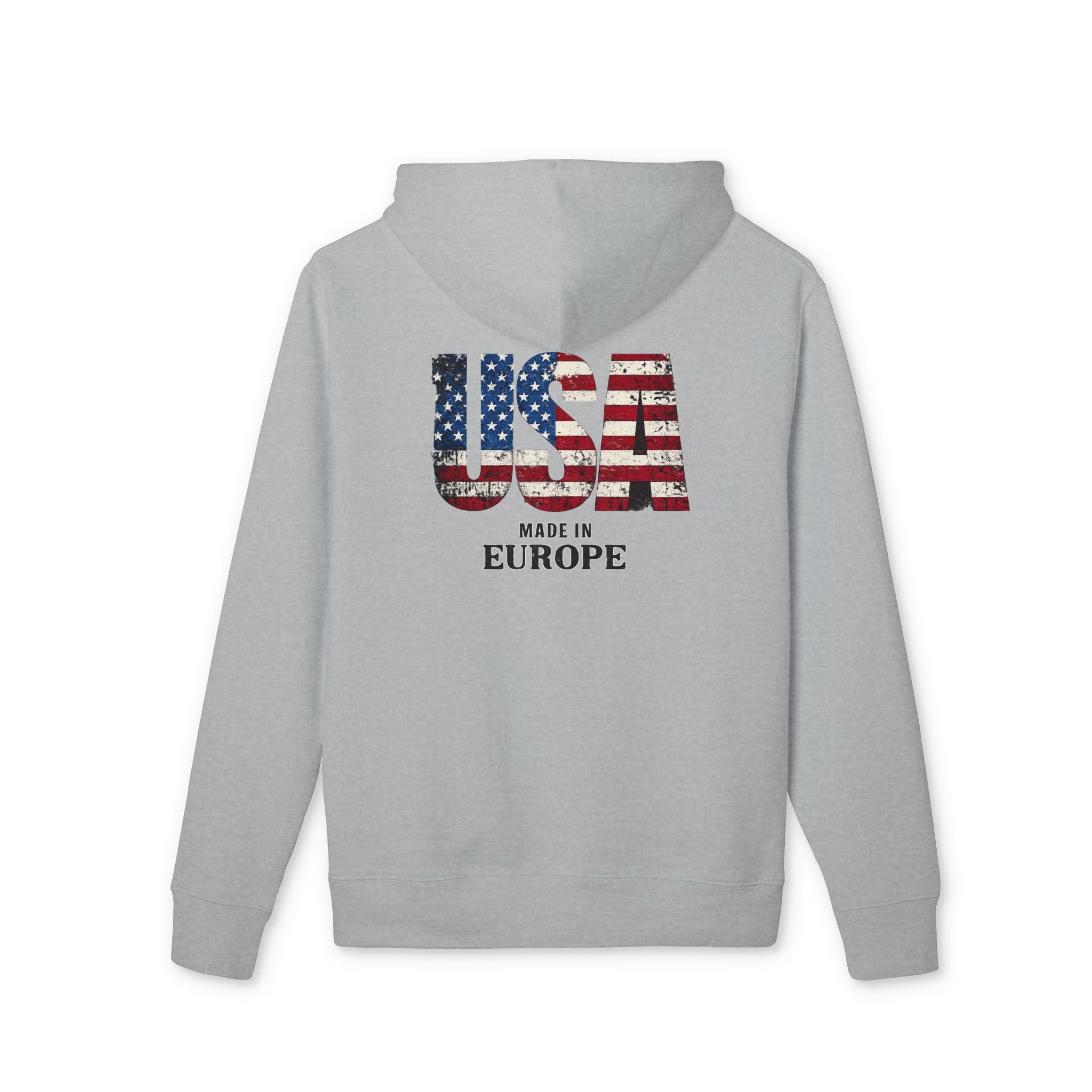 Made in Europe USA Flag Hoodie — Patriotic Graphic Pullover