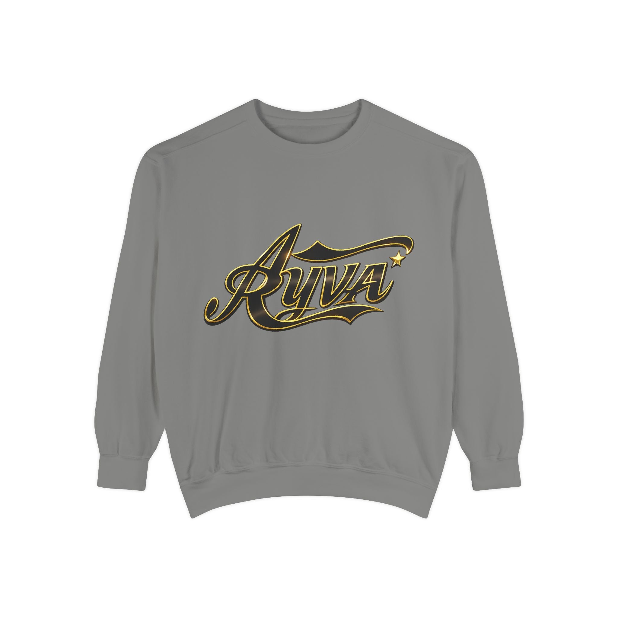 Riva Script Logo Sweatshirt — Vintage Gold Graphic Crewneck