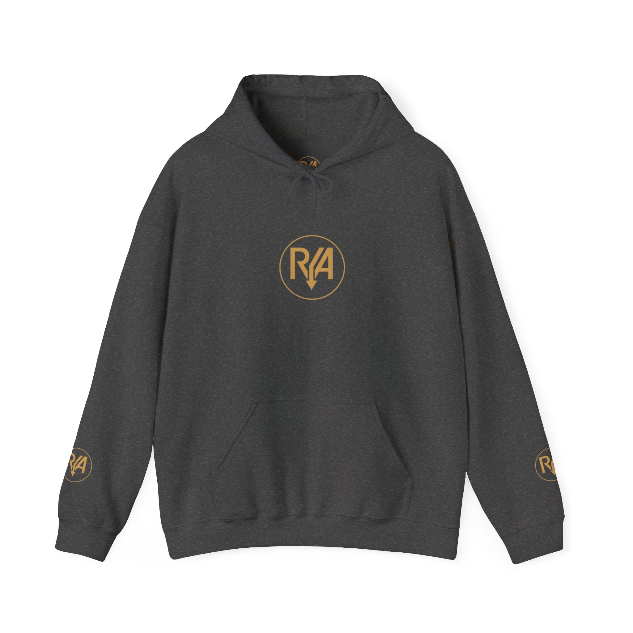 Love Graphic Hoodie — Minimal White Pullover with Gold Logo