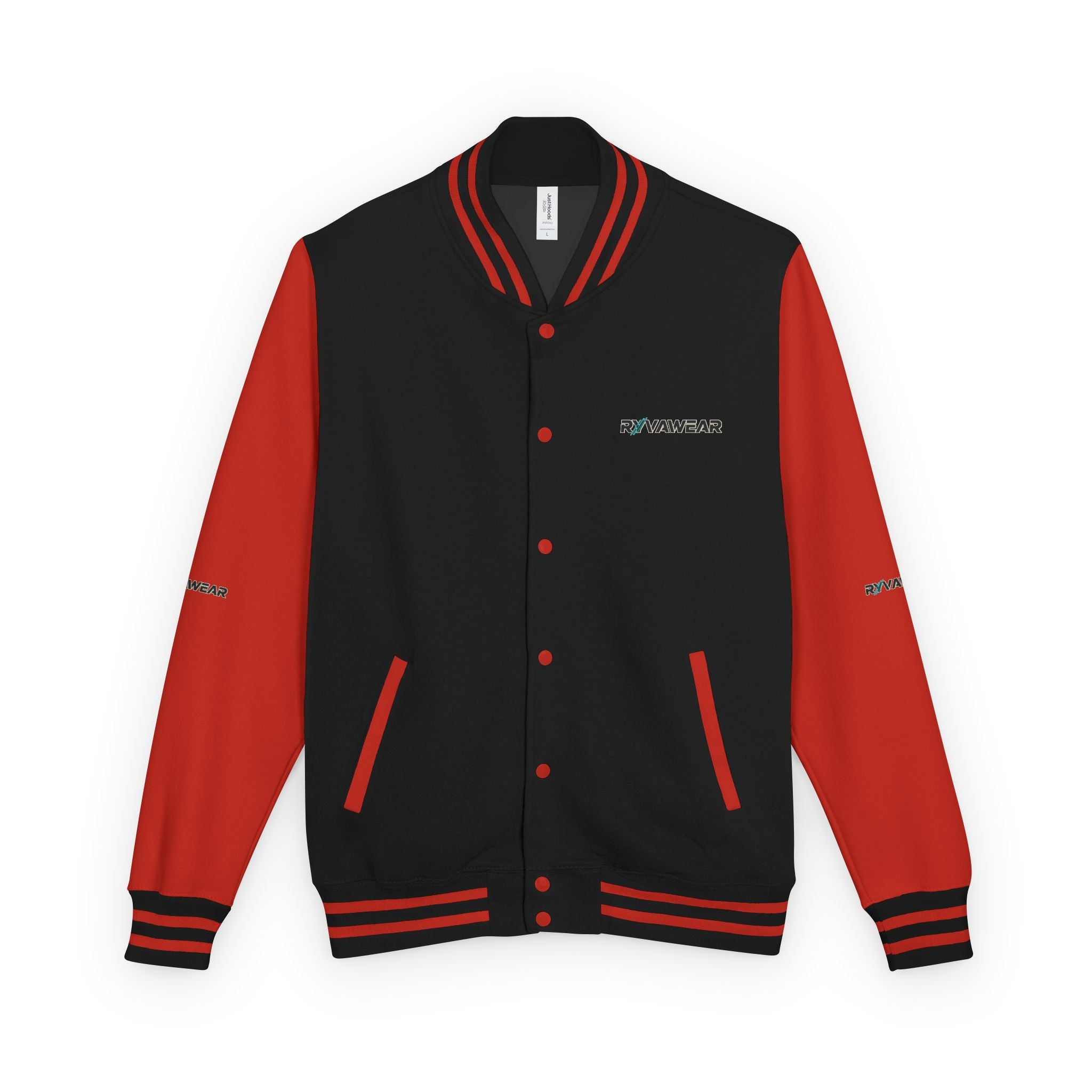 Letterman Jacket — Red & White 'RYVAWEAR' Varsity Bomber