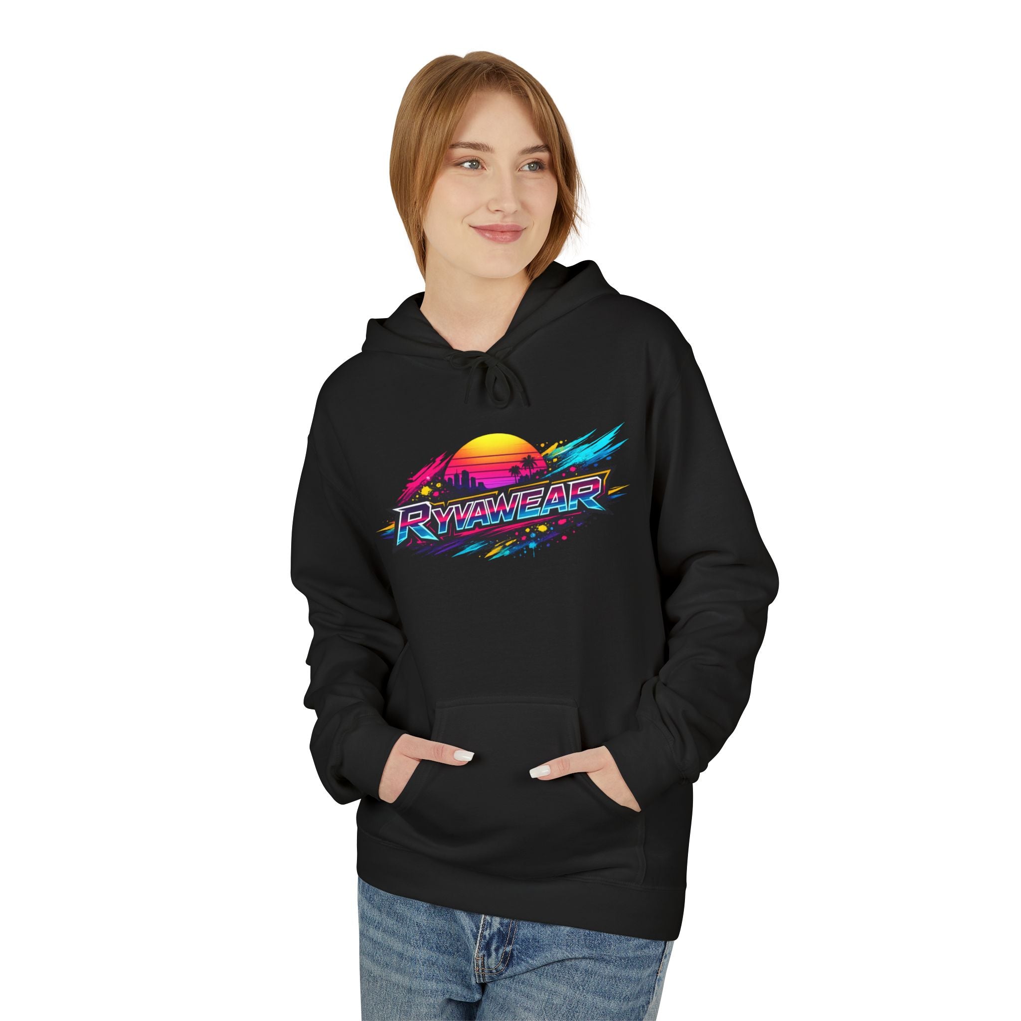 Retro Sunset 'Power Core' Hoodie — 80s Vaporwave Graphic Sweatshirt