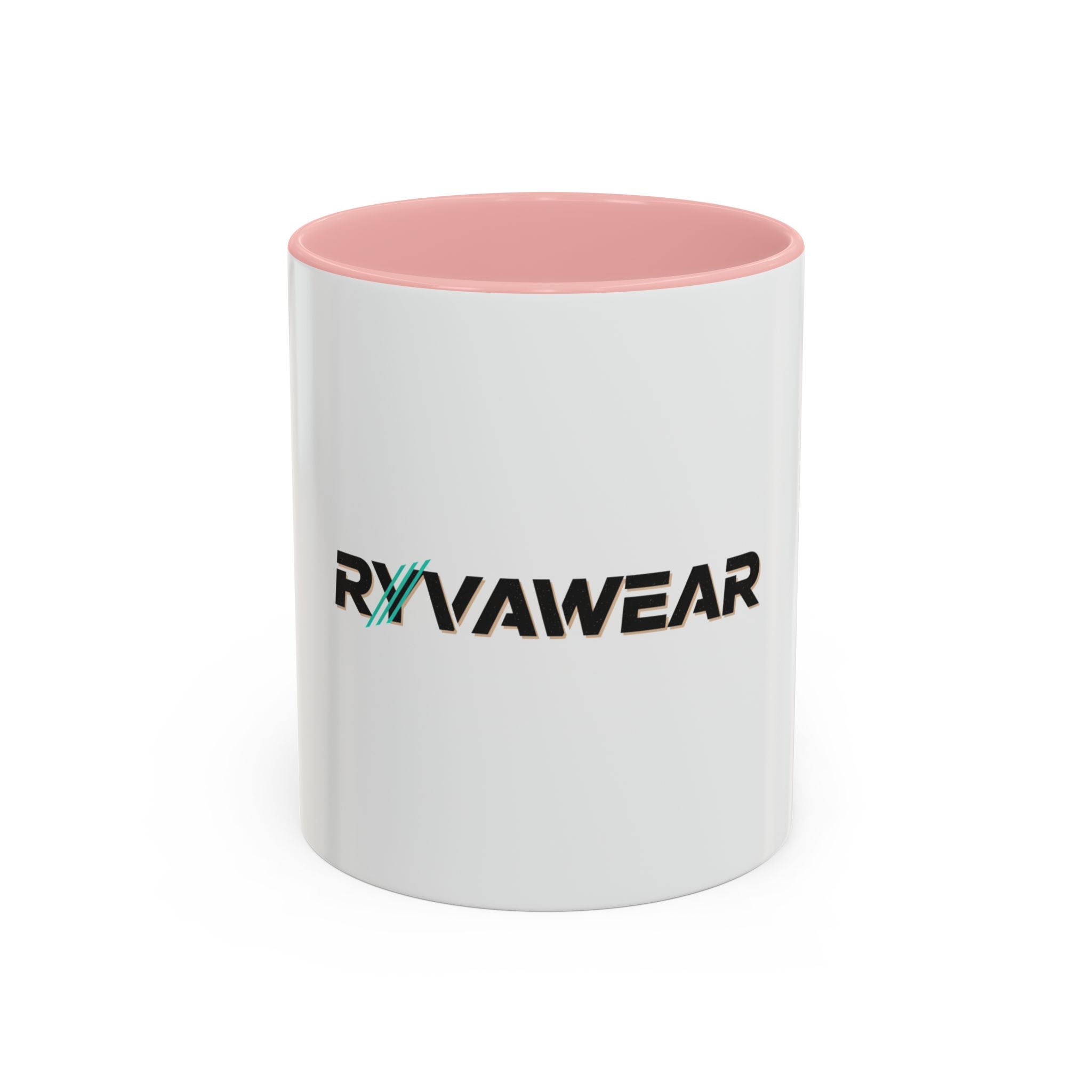 RyvaWear Logo Accent Coffee Mug — Black-Trim Ceramic Coffee Cup (11/15oz)