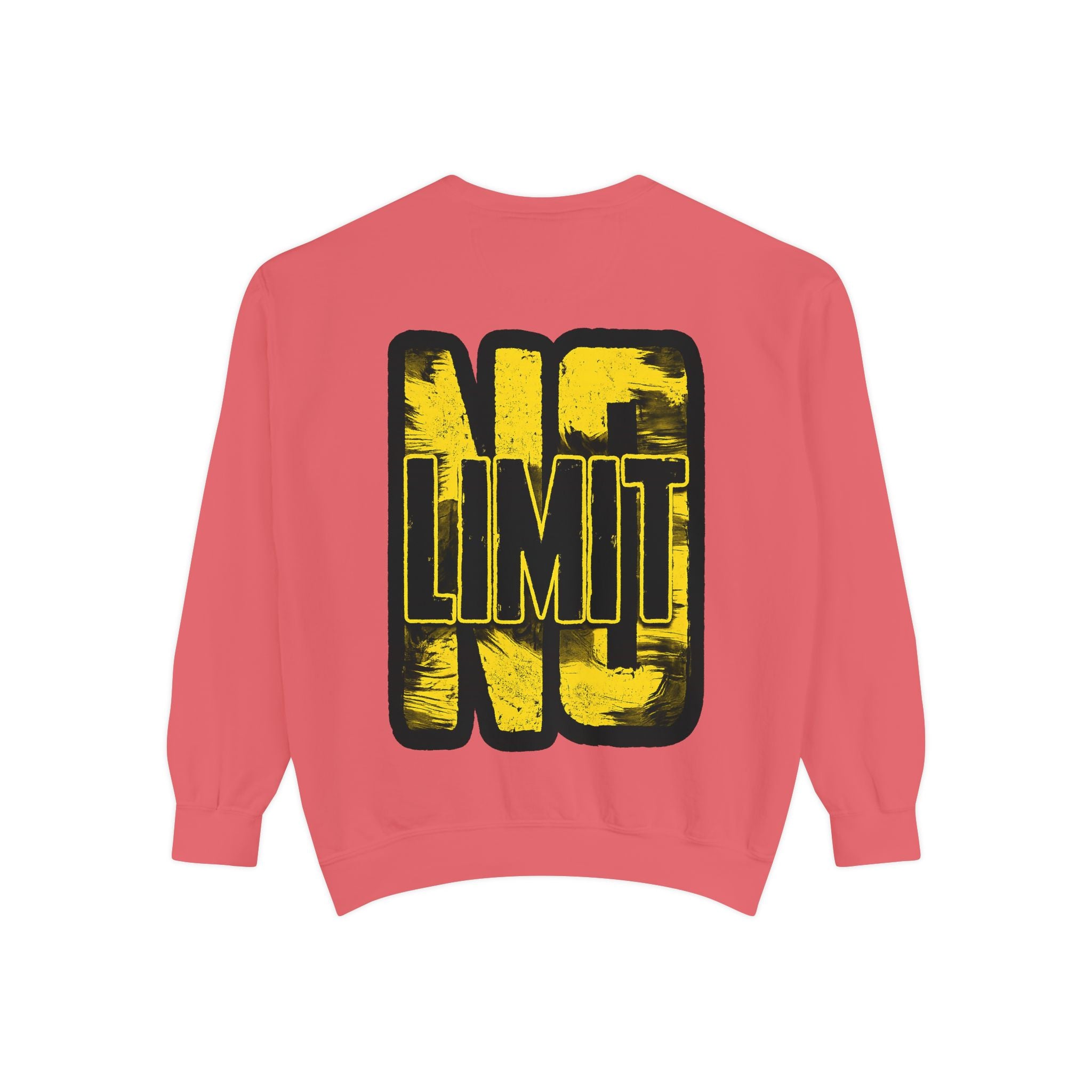 No Limit Sweatshirt — Bold Yellow Graphic Crewneck