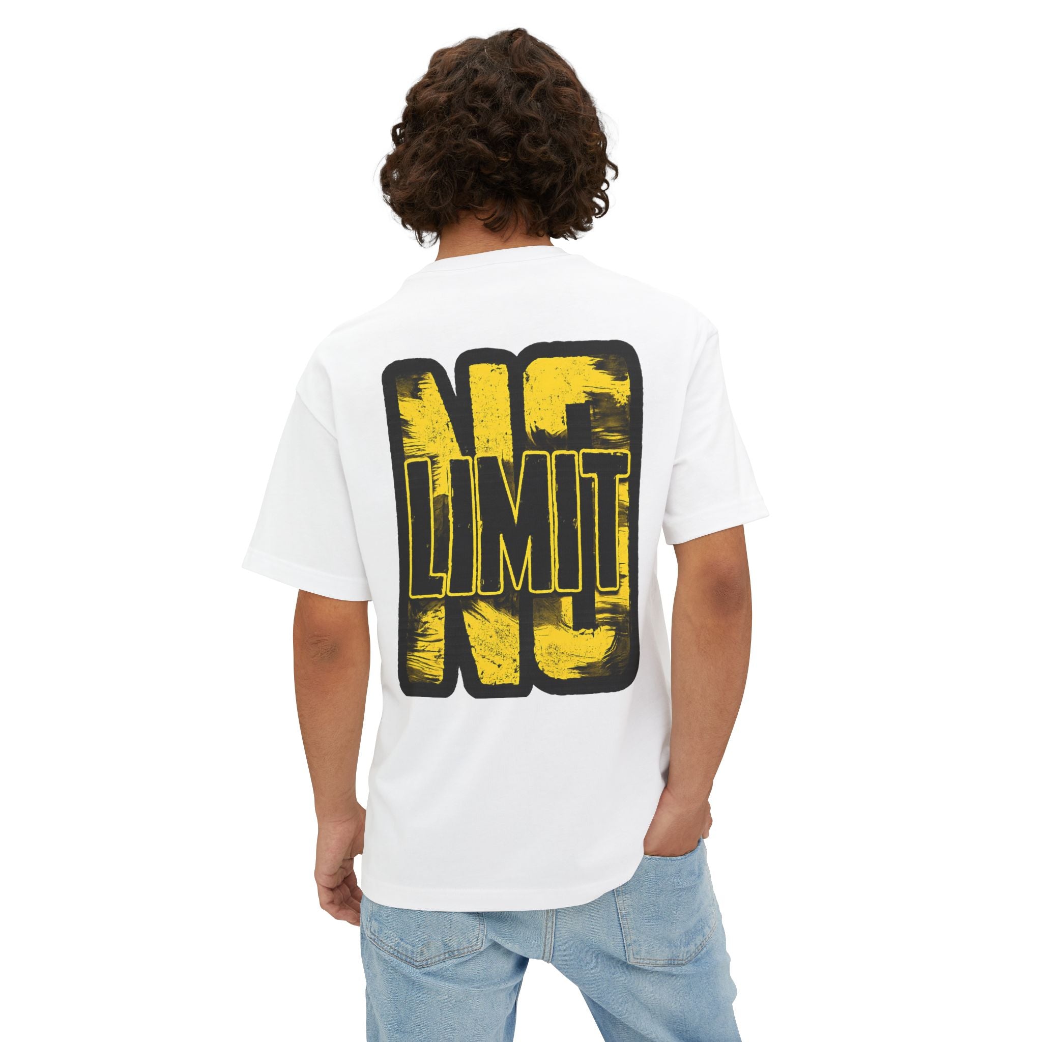 No Limit Graphic Tee — Oversized Boxy White T‑Shirt