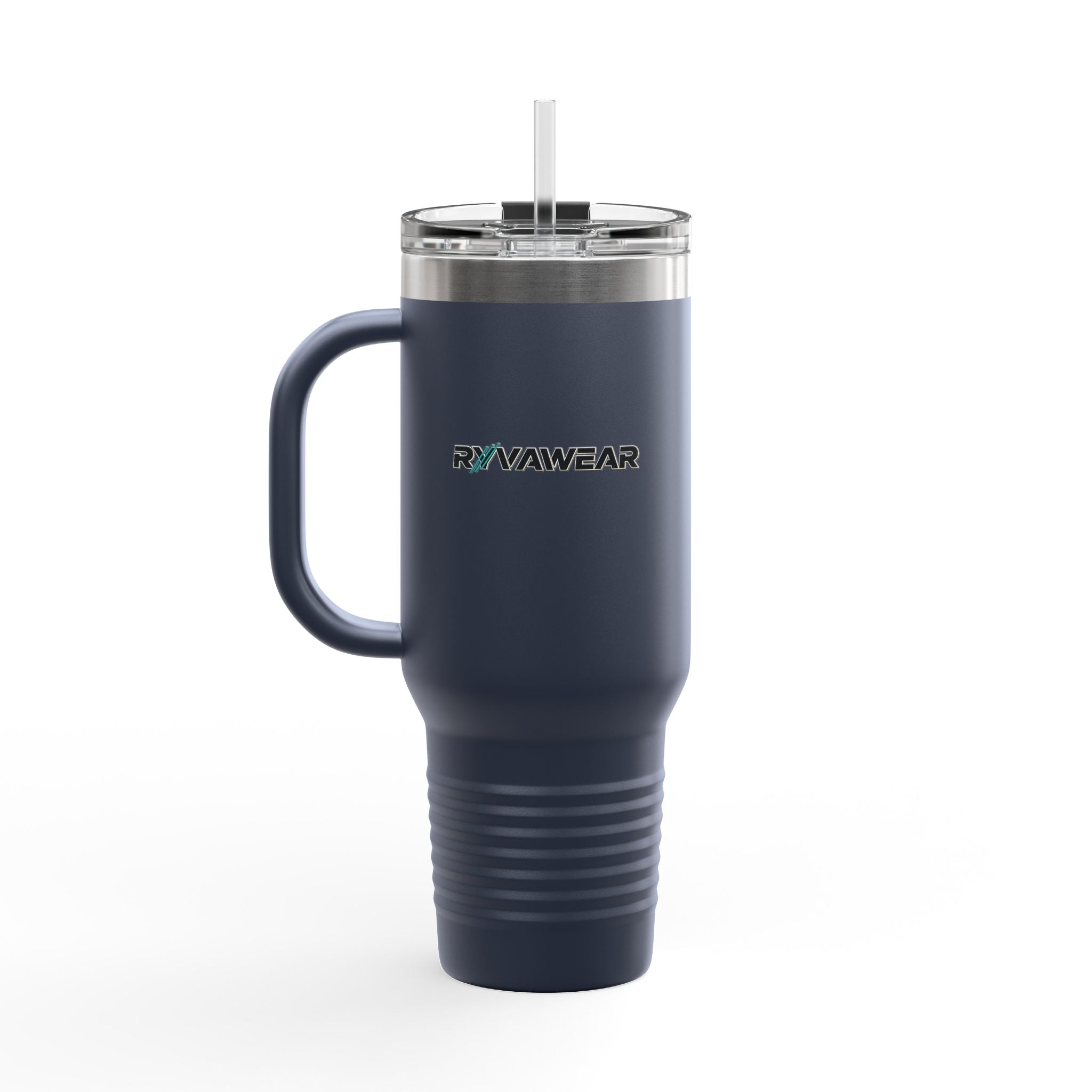 40oz Insulated Travel Mug – Large Vacuum Tumbler with Handle & Straw, Keeps Drinks Hot or Cold