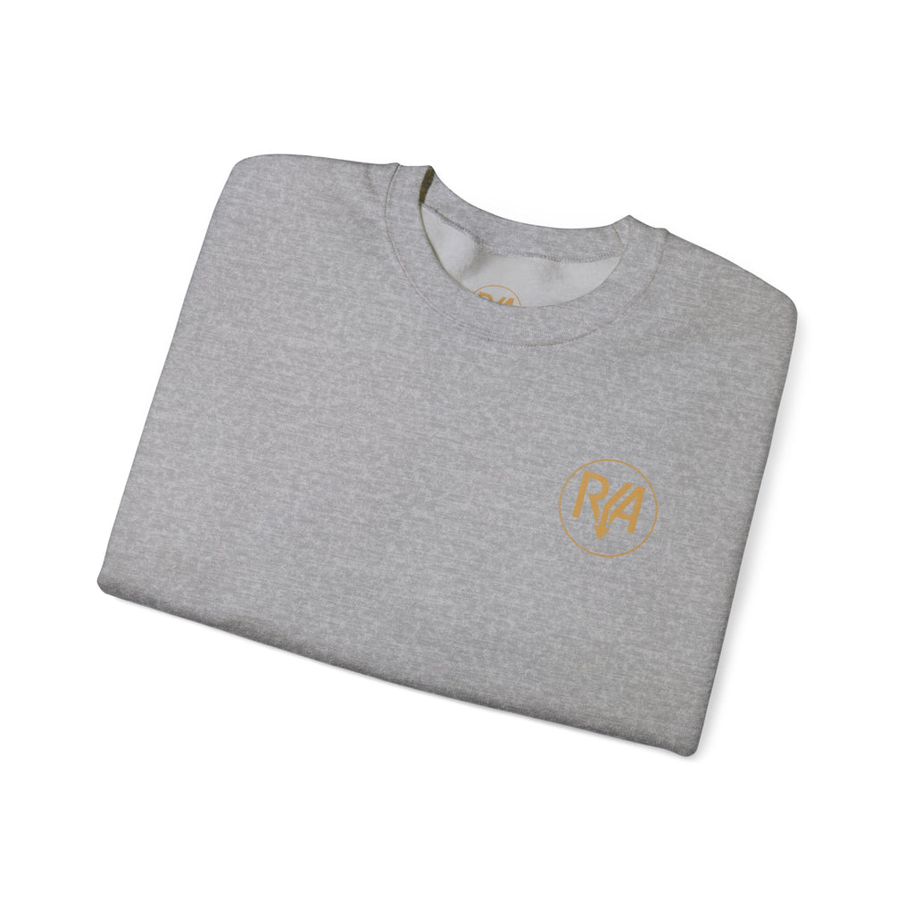 Minimal Monogram Crewneck Sweatshirt — R/A Logo Chest Embroidery