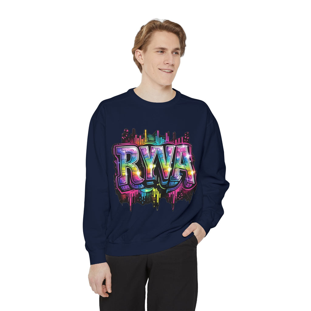 RVA Rainbow Graffiti Sweatshirt — Vibrant Richmond City Pullover