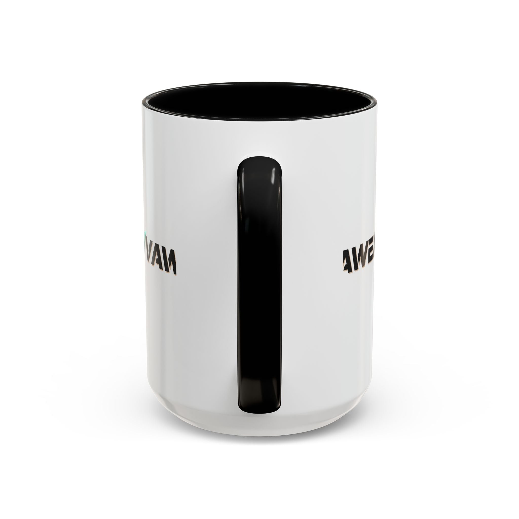 RyvaWear Logo Accent Coffee Mug — Black-Trim Ceramic Coffee Cup (11/15oz)