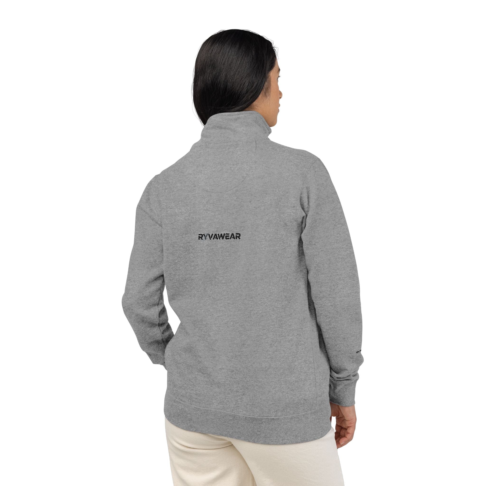 Embroidered Fleece Pullover – Minimal Logo Quarter-Zip Sweatshirt