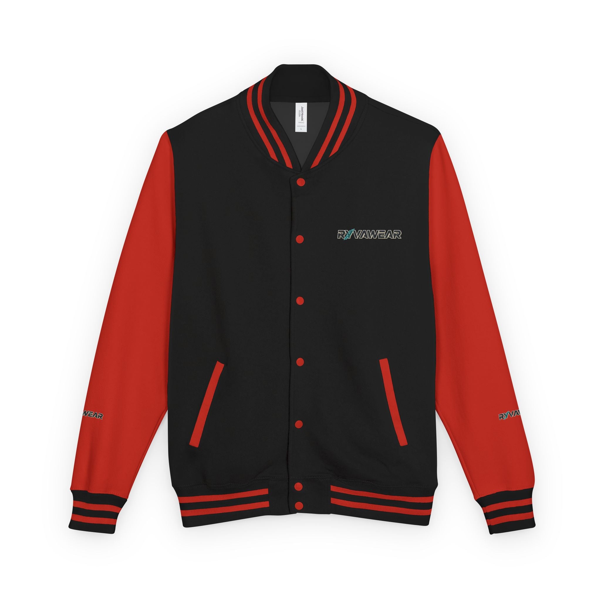 Letterman Jacket — Red & White Varsity Jacket with Small Chest Logo