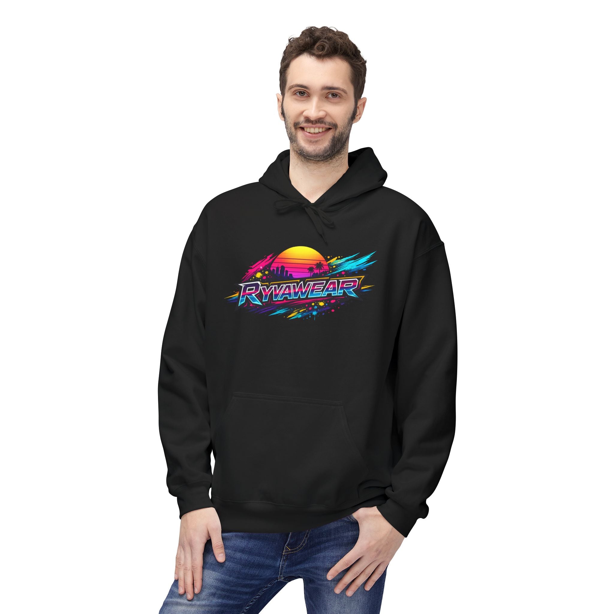 Retro Sunset 'Power Core' Hoodie — 80s Vaporwave Graphic Sweatshirt