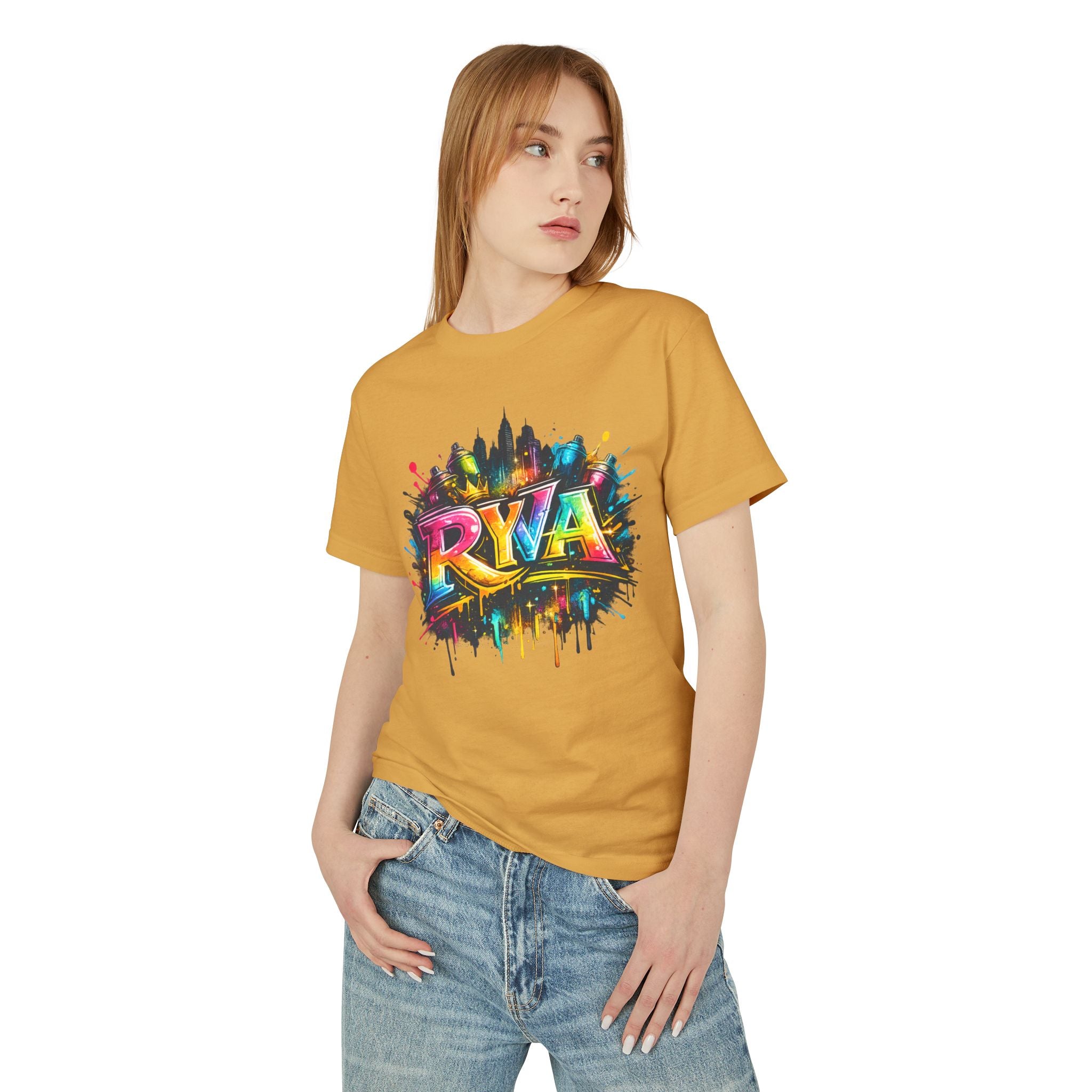 RYA Graffiti Skyline Tee — Colorful Urban Street Art T-Shirt