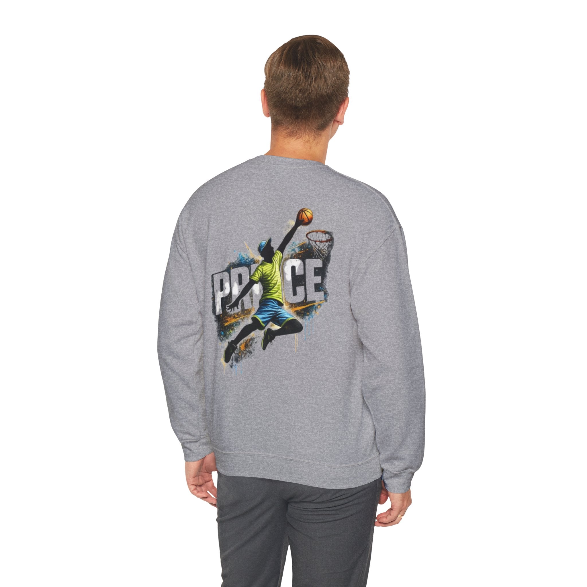 Basketball Dunk Crewneck Sweatshirt — "PROCE" Graphic Back