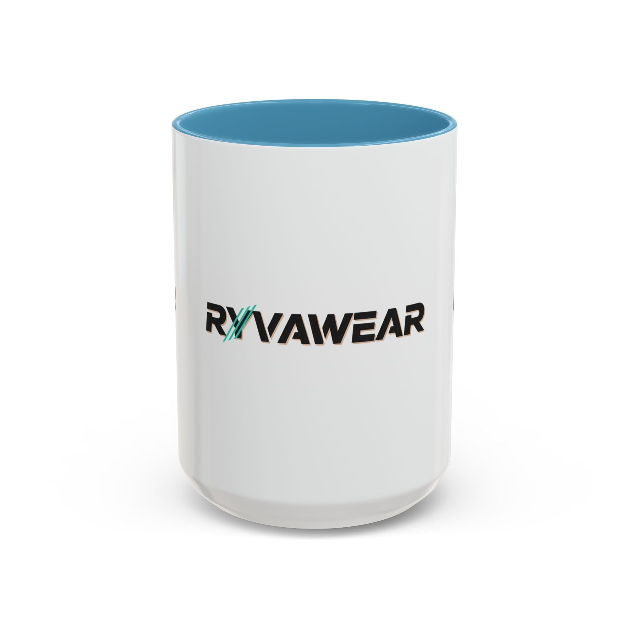 RyvaWear Logo Accent Coffee Mug — Black-Trim Ceramic Coffee Cup (11/15oz)