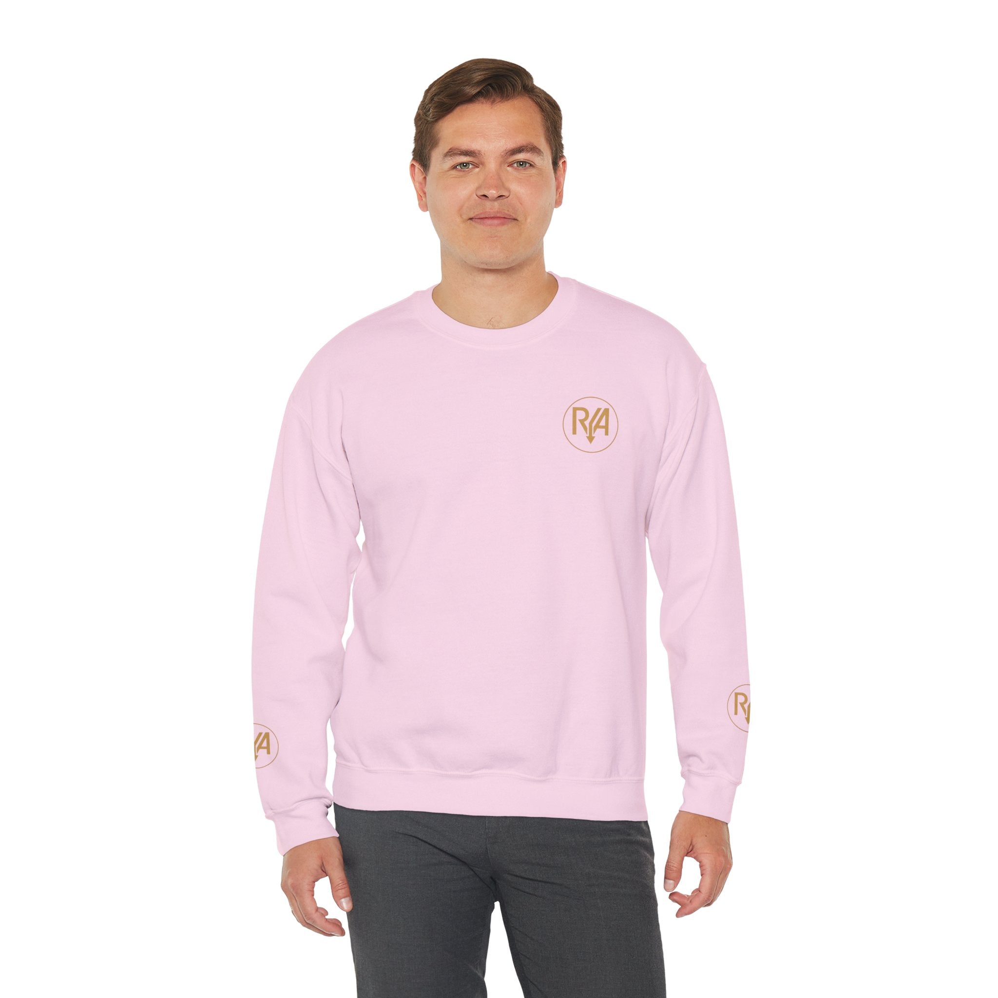 Crewneck Sweatshirt - Pink 'LOVE' Back Print with Minimal Logo