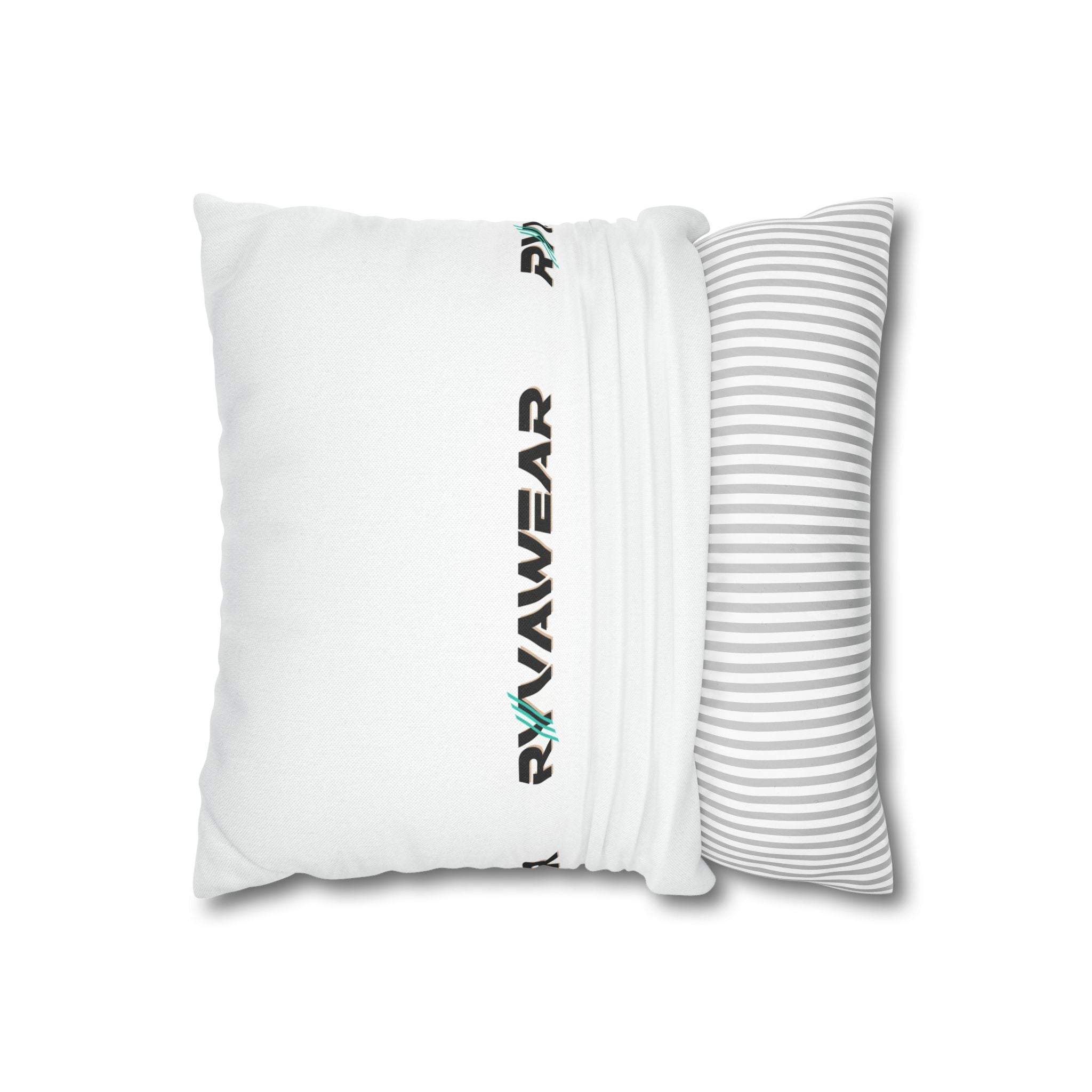 RVVAWEAR Logo Spun Polyester Square Pillowcase — Modern Branded Throw Pillow Cover
