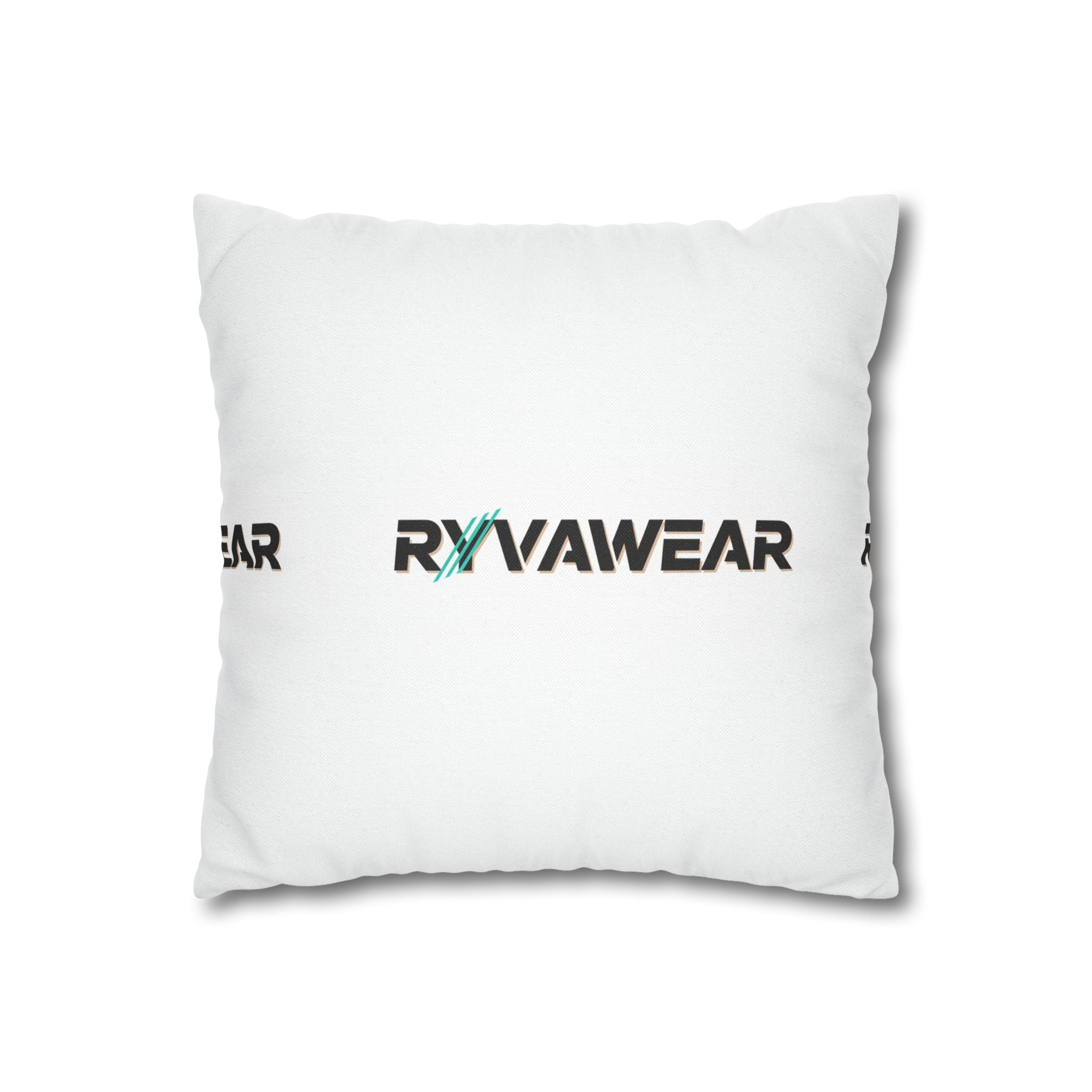 RVVAWEAR Logo Spun Polyester Square Pillowcase — Modern Branded Throw Pillow Cover
