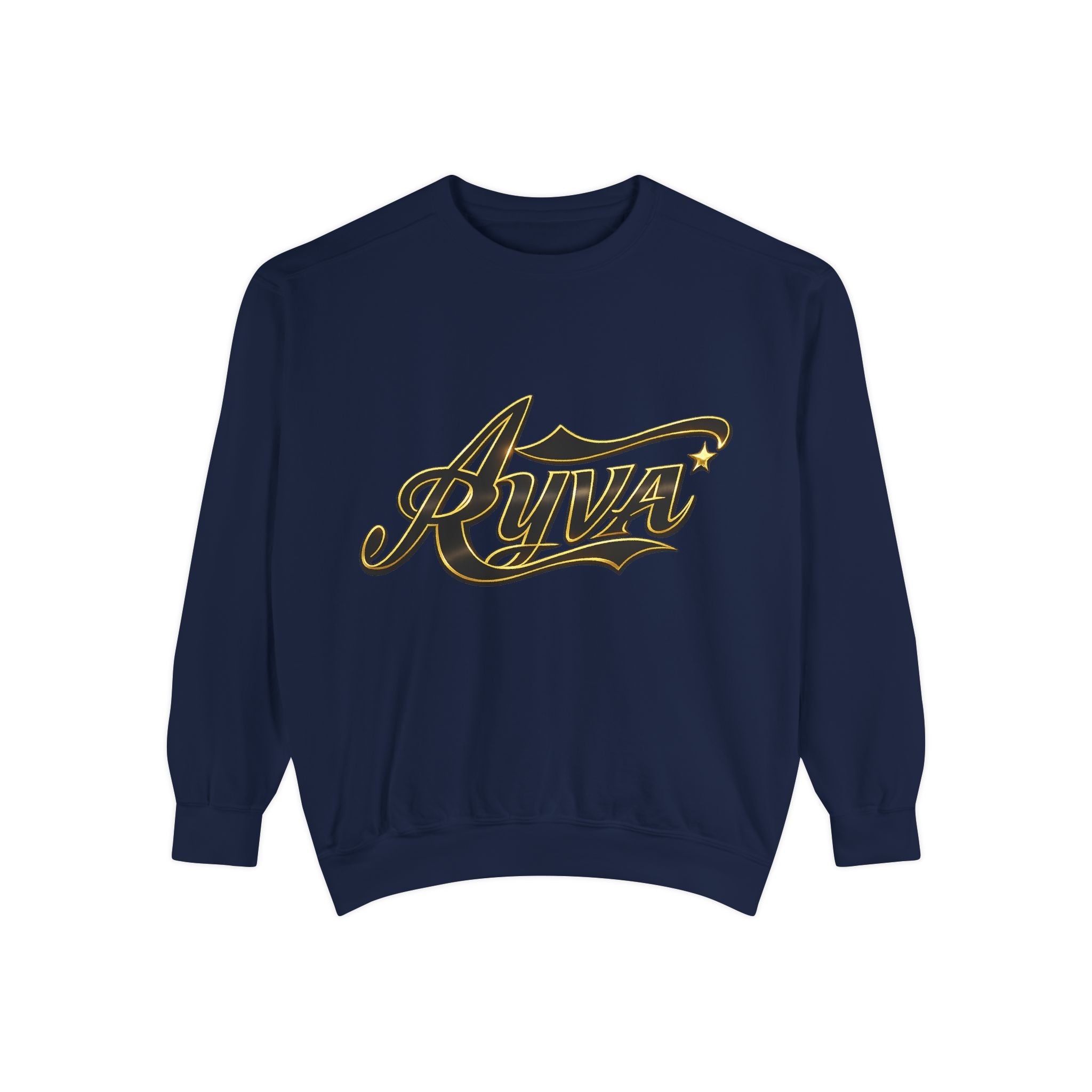 Riva Script Logo Sweatshirt — Vintage Gold Graphic Crewneck