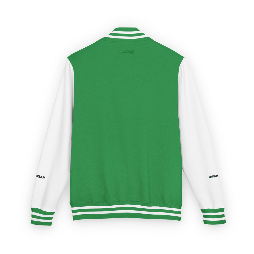 Letterman Jacket — Red & White Varsity Jacket with Small Chest Logo