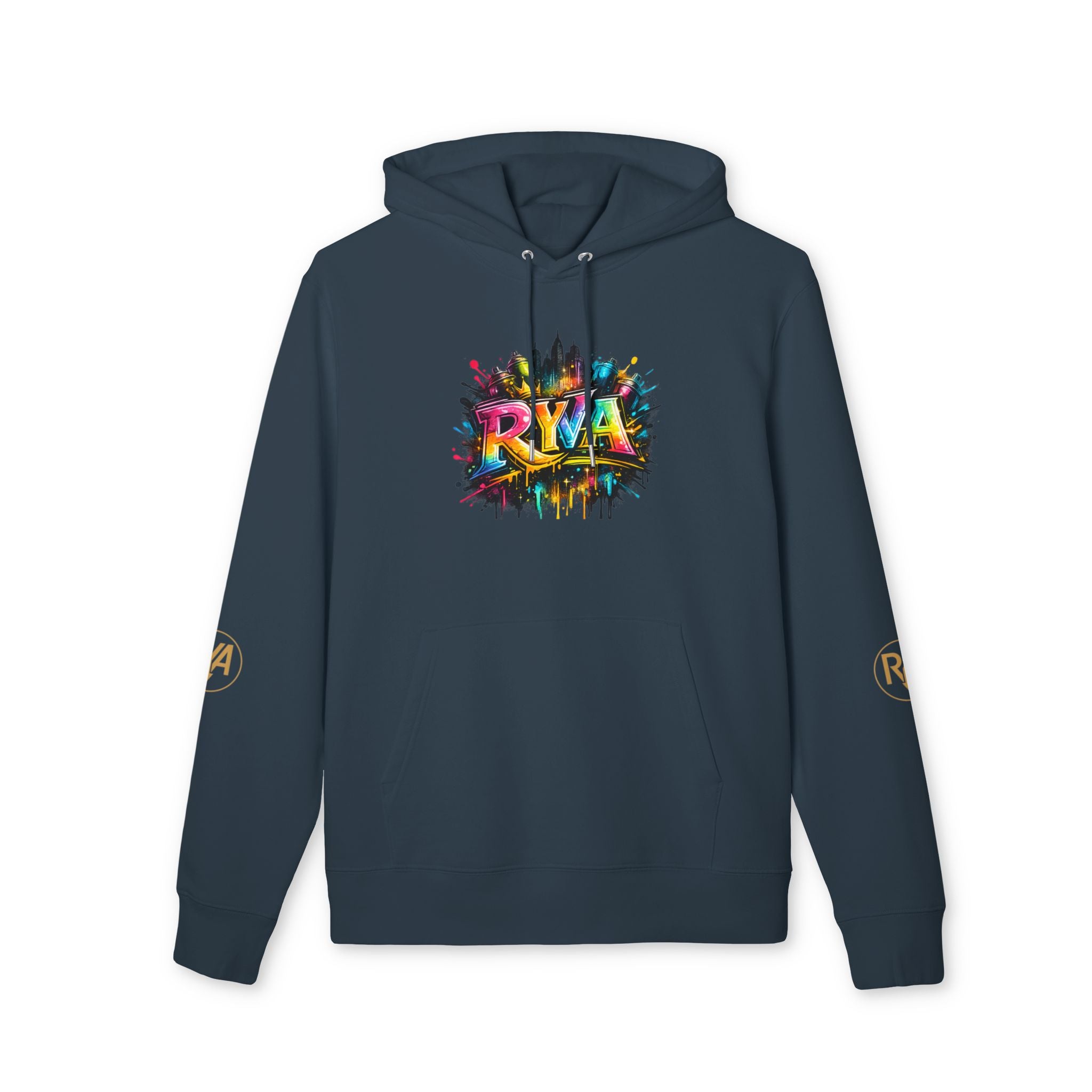 Color Splash RYA Hoodie — Graphic White Pullover with Vibrant Logo