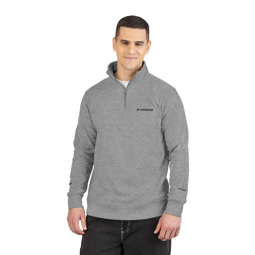 Embroidered Fleece Pullover – Minimal Logo Quarter-Zip Sweatshirt