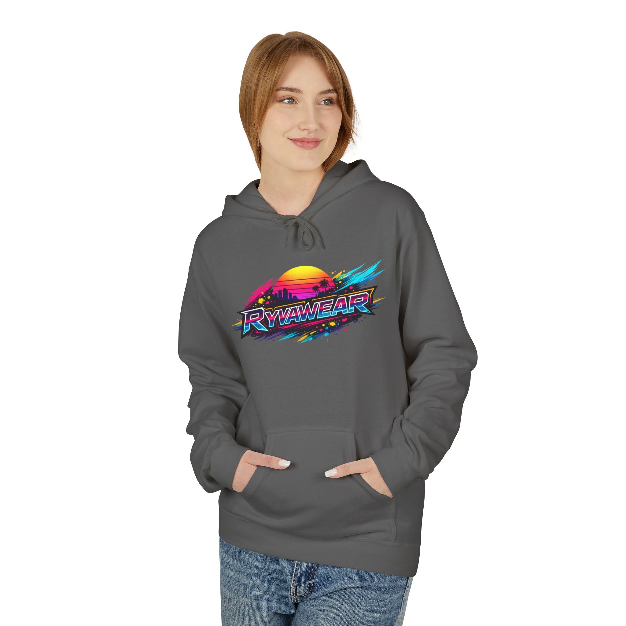 Retro Sunset 'Power Core' Hoodie — 80s Vaporwave Graphic Sweatshirt