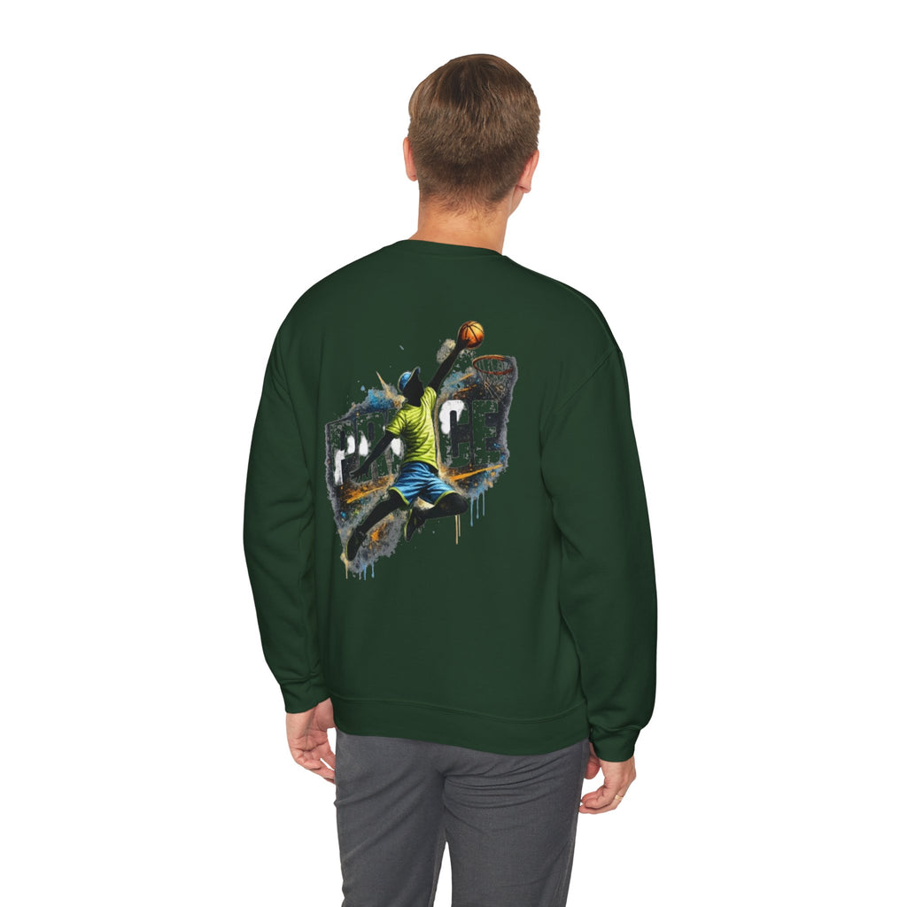 Basketball Dunk Crewneck Sweatshirt — "PROCE" Graphic Back